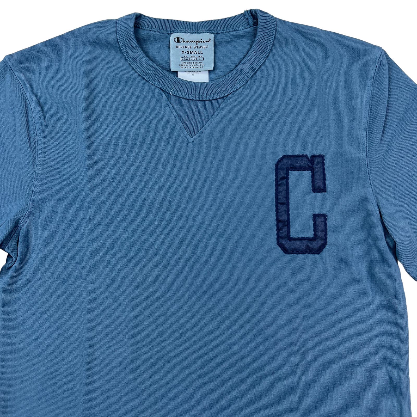 Champion Men Blue T-Shirt Crew Neck Short Sleeve US XS