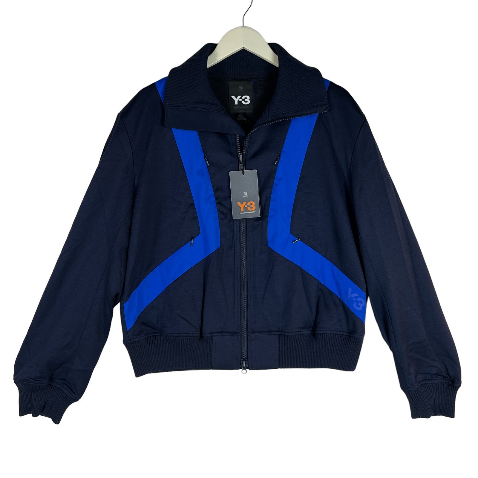 Adidas Y-3 Men US M Navy Blue Lux Tape Blouson Jacket