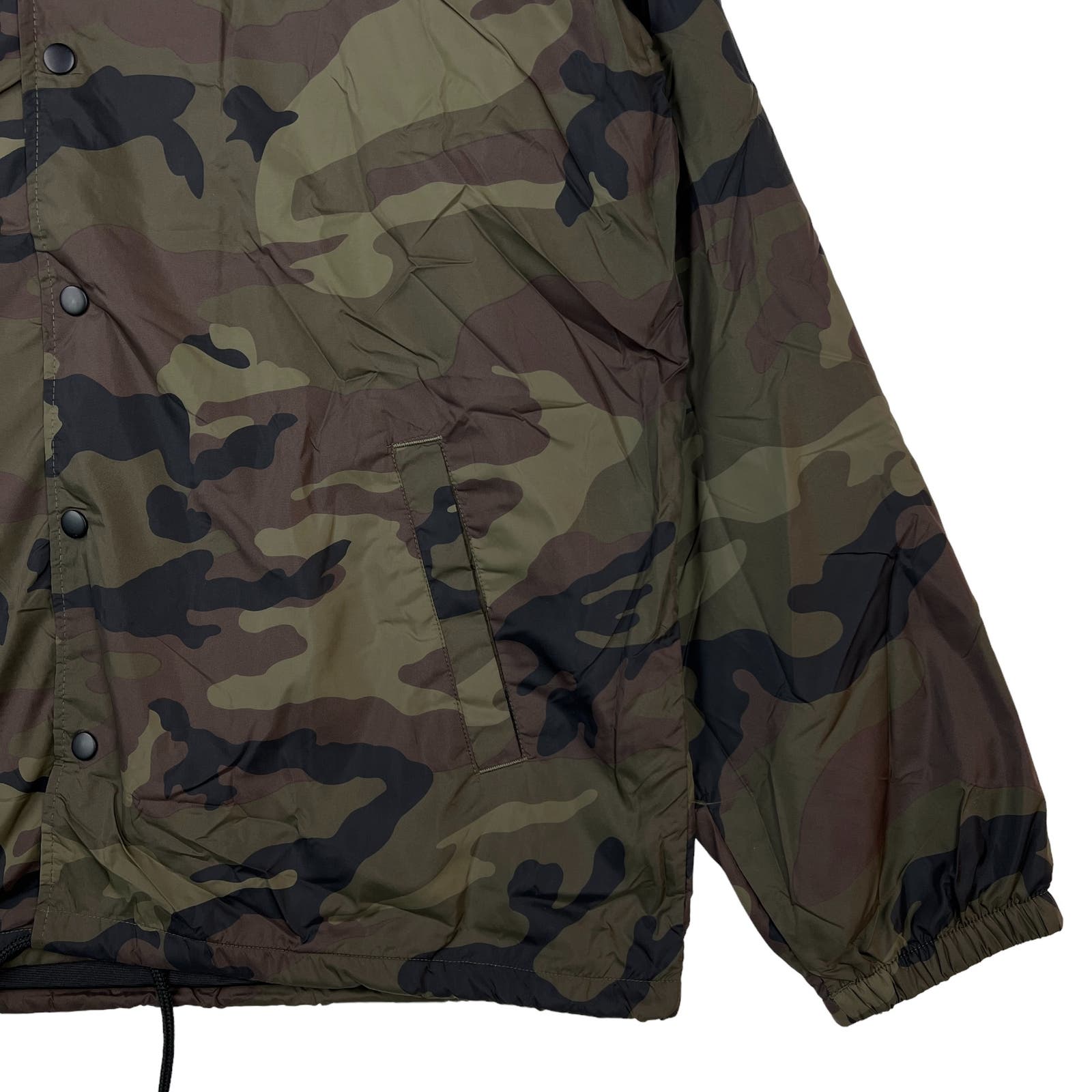 Smith Men Coaches Jacket US S Snap Front Olive Camo Windbreaker Beimar