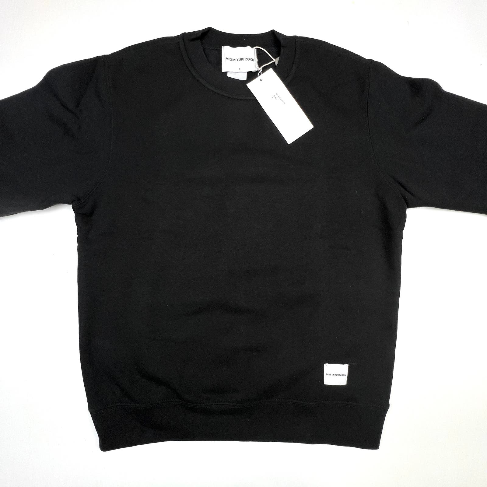 MKI Miyuki Zoku Men Basic Crew US S Black Sweatshirt Long Sleeve