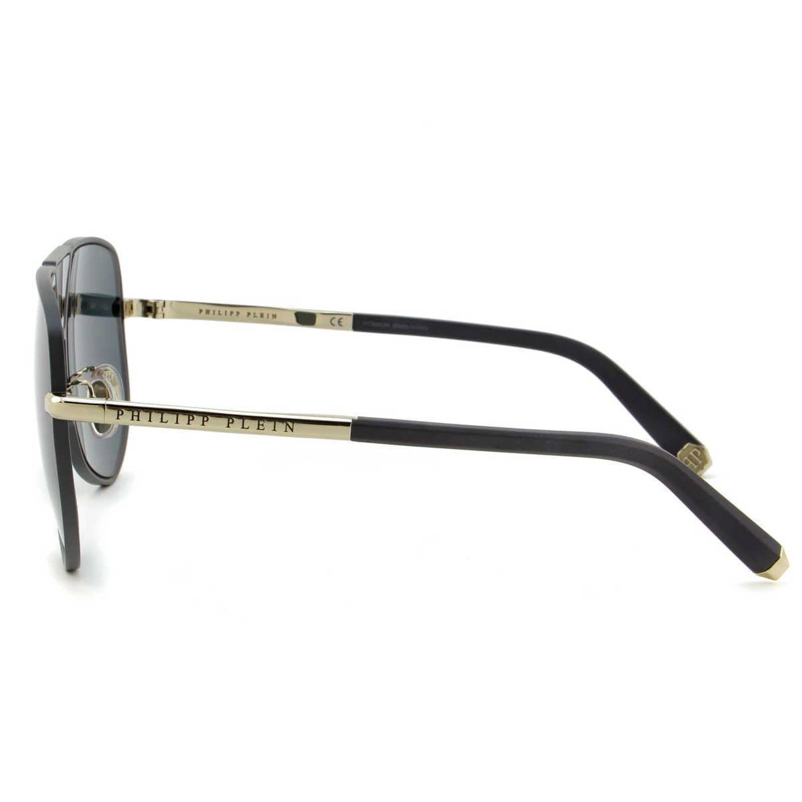 Men Gray Titanium Aviator Sunglasses SPP009M-0H70