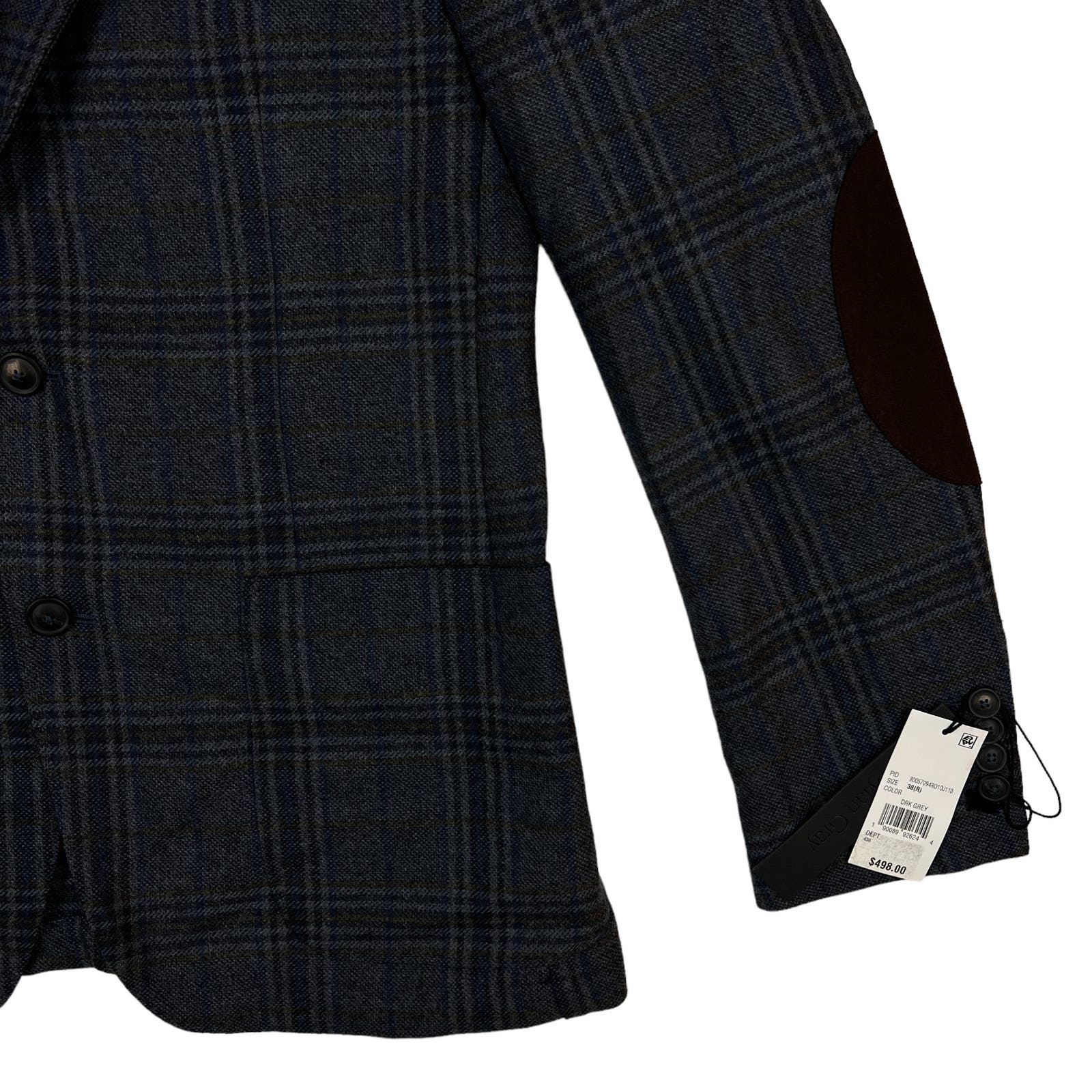 Dylan Gray Men Grey Blue Check Suit US 38R Jacket Blazer Long Sleeve