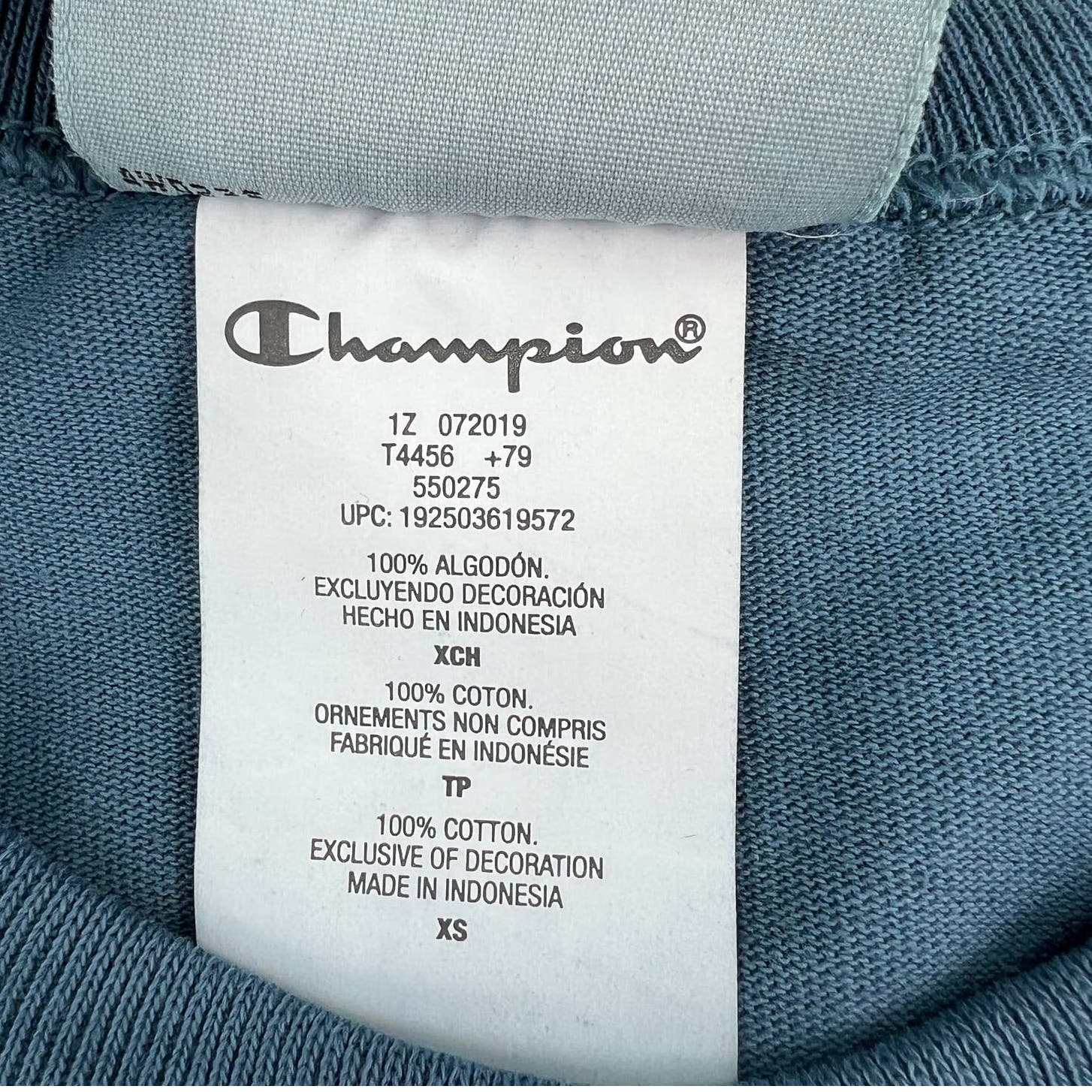 Champion Men Blue T-Shirt Crew Neck Short Sleeve US XS