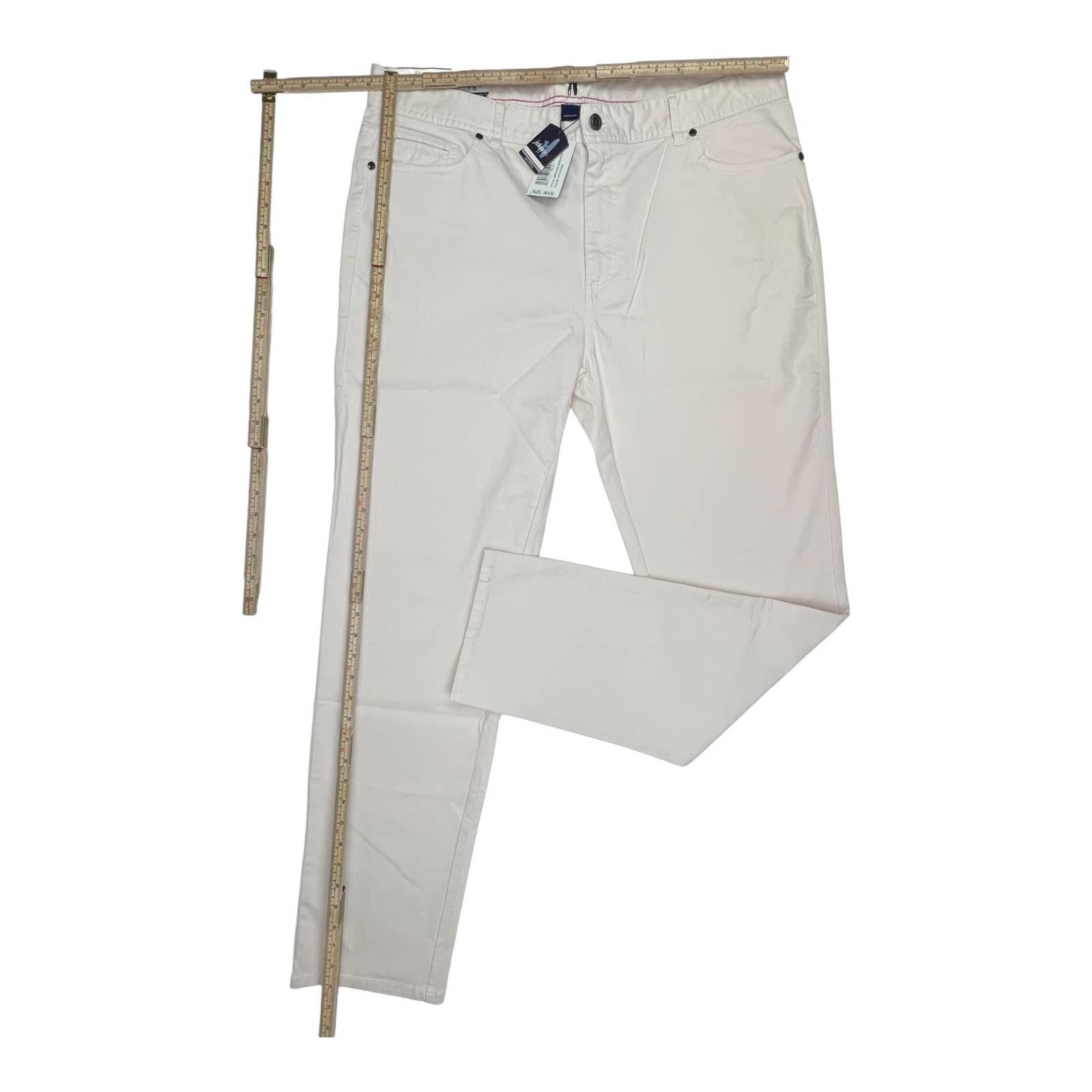 Johnnie-O Sawyer Men Stone White Jeans US 38x32 Slim Fit