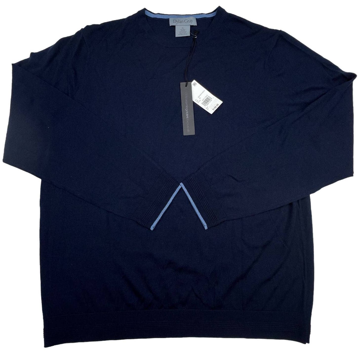 Dylan Gray Men Navy Blue Sweatshirt US XL Crew Neck Long Sleeve