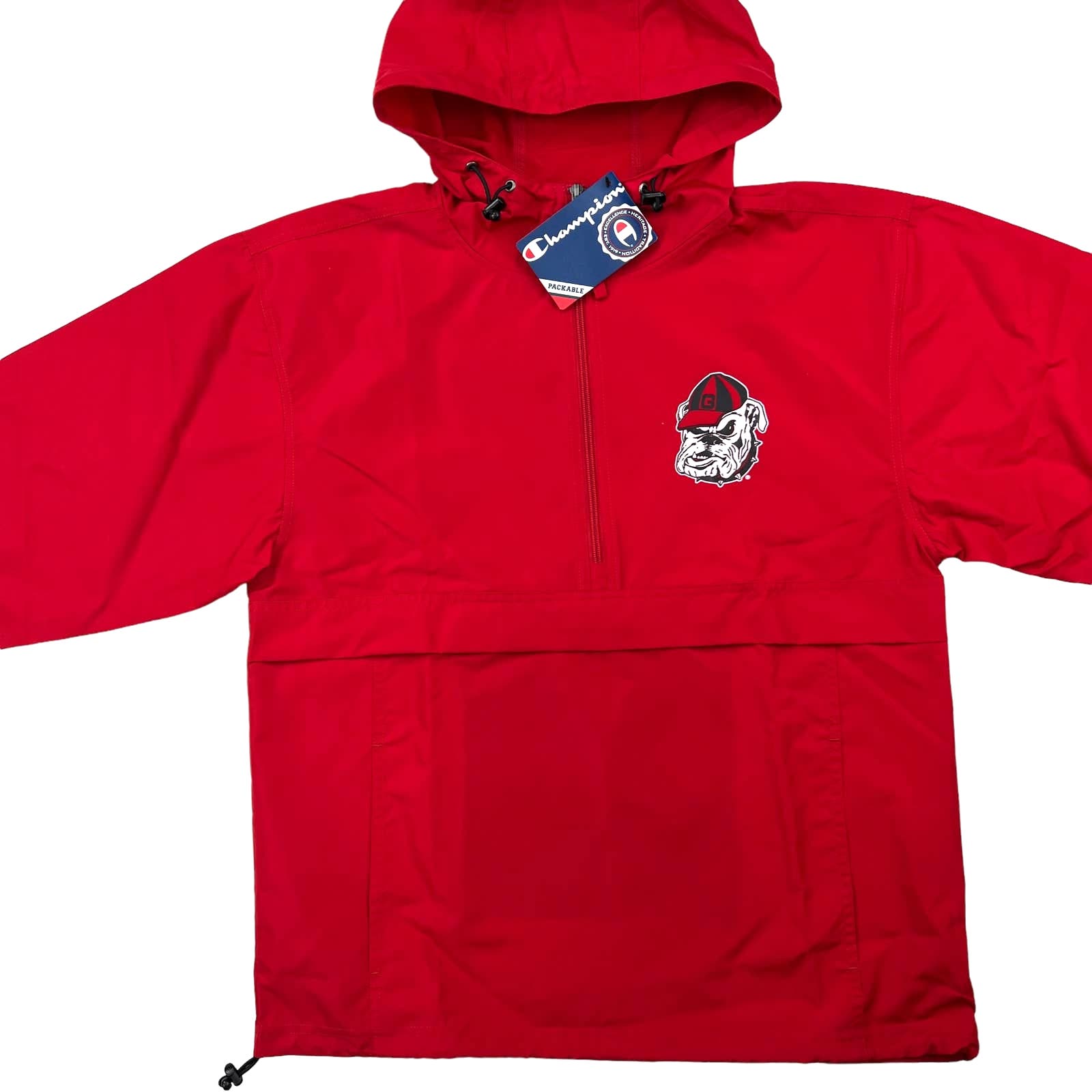 Champion Men Red Jacket US S Windbreaker Anorak Hood
