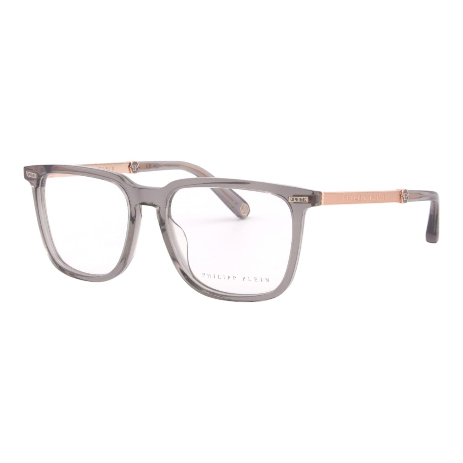 Men Square Glasses VPP058M-09MB Gray Transparent Optical Frame