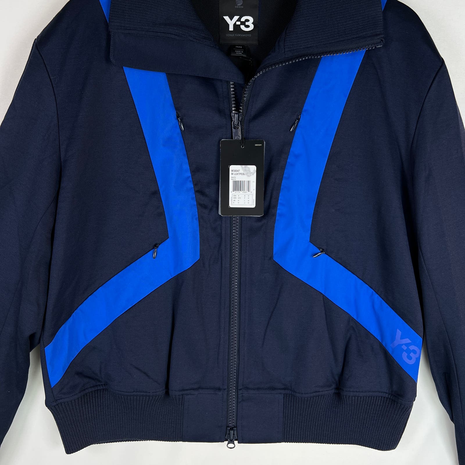 Adidas Y-3 Men US M Navy Blue Lux Tape Blouson Jacket