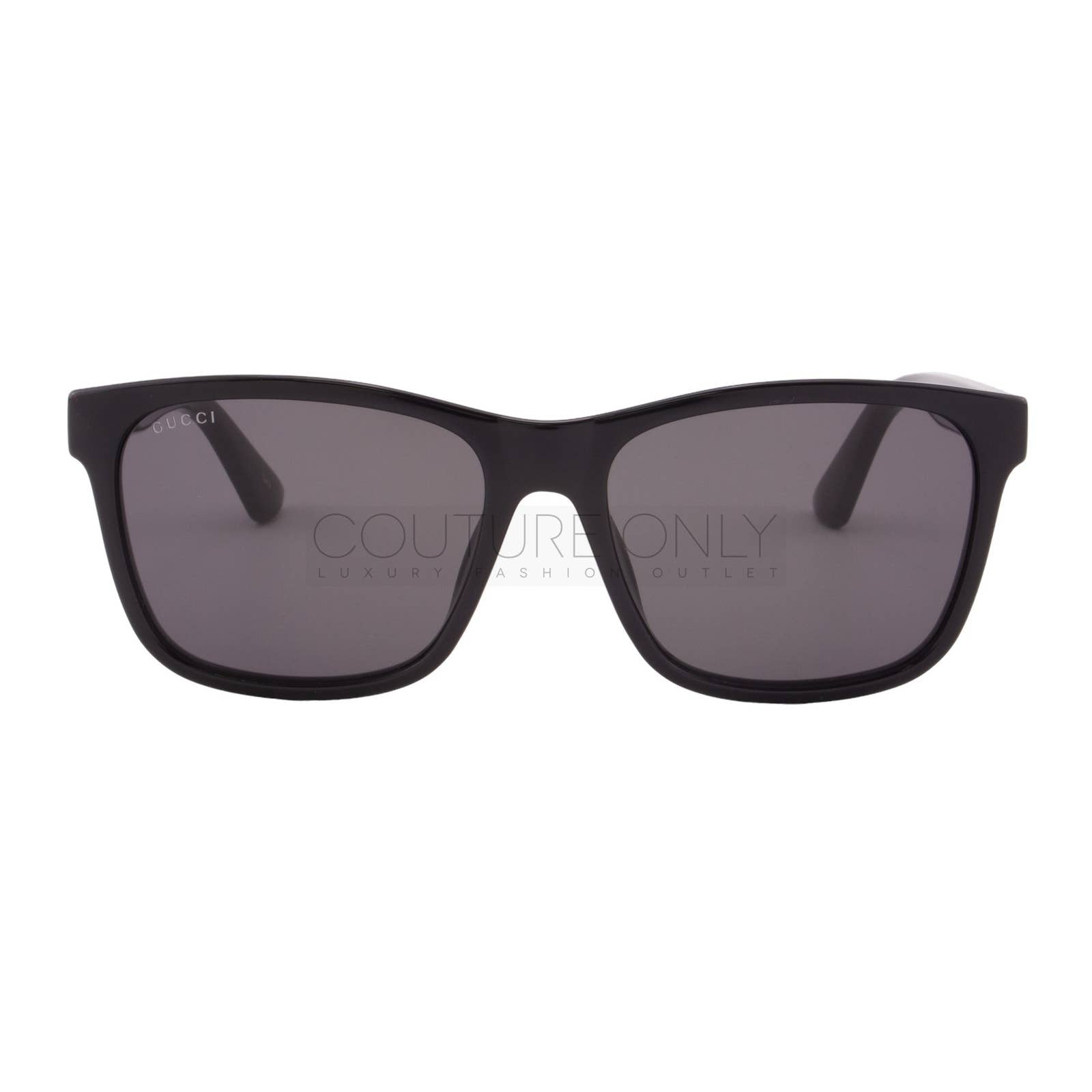 Men Black Square Sunglasses GG0746S-001 Gray Lens