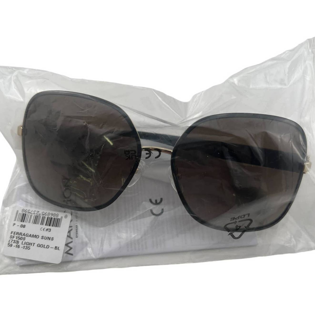 Women Oversized Rectangular Black Sunglasses SF150S-733