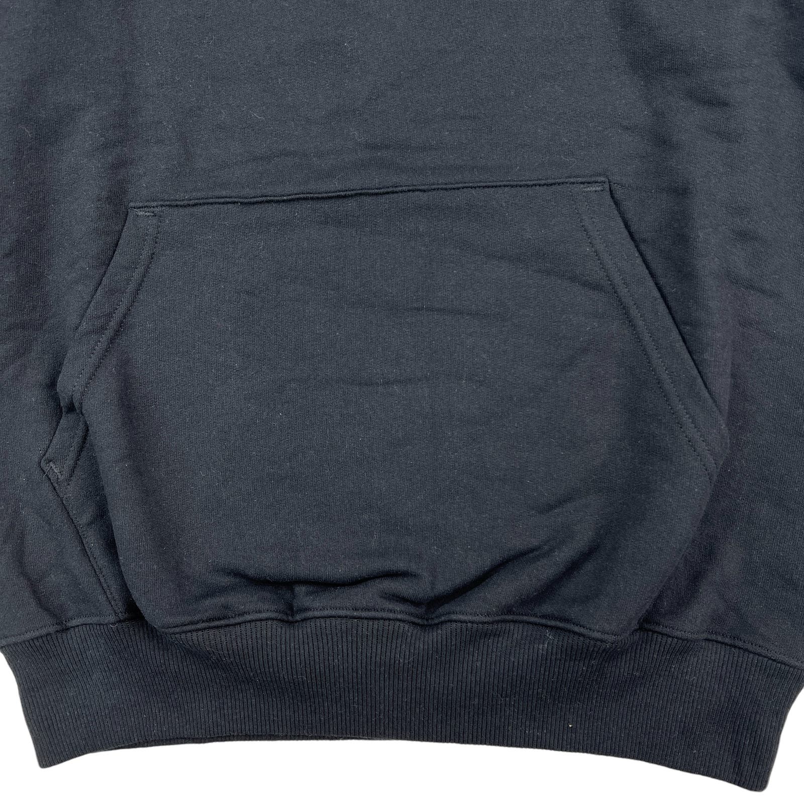 Champion Men Black Hoodie US S Logo Printed Long Sleeve