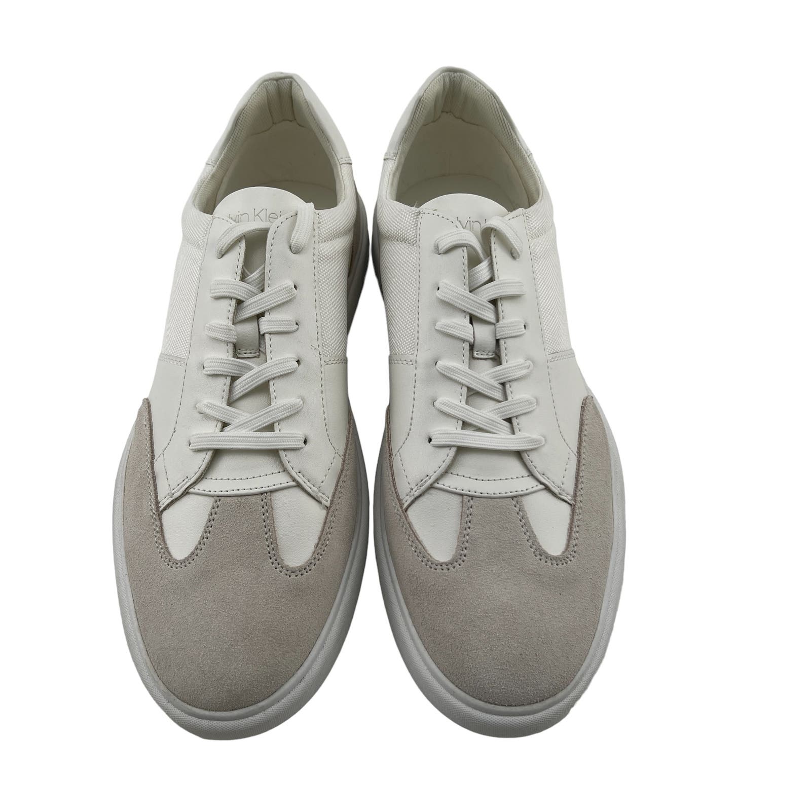 Calvin Klein Men US 10.5 White Leather / Suede Sneakers
