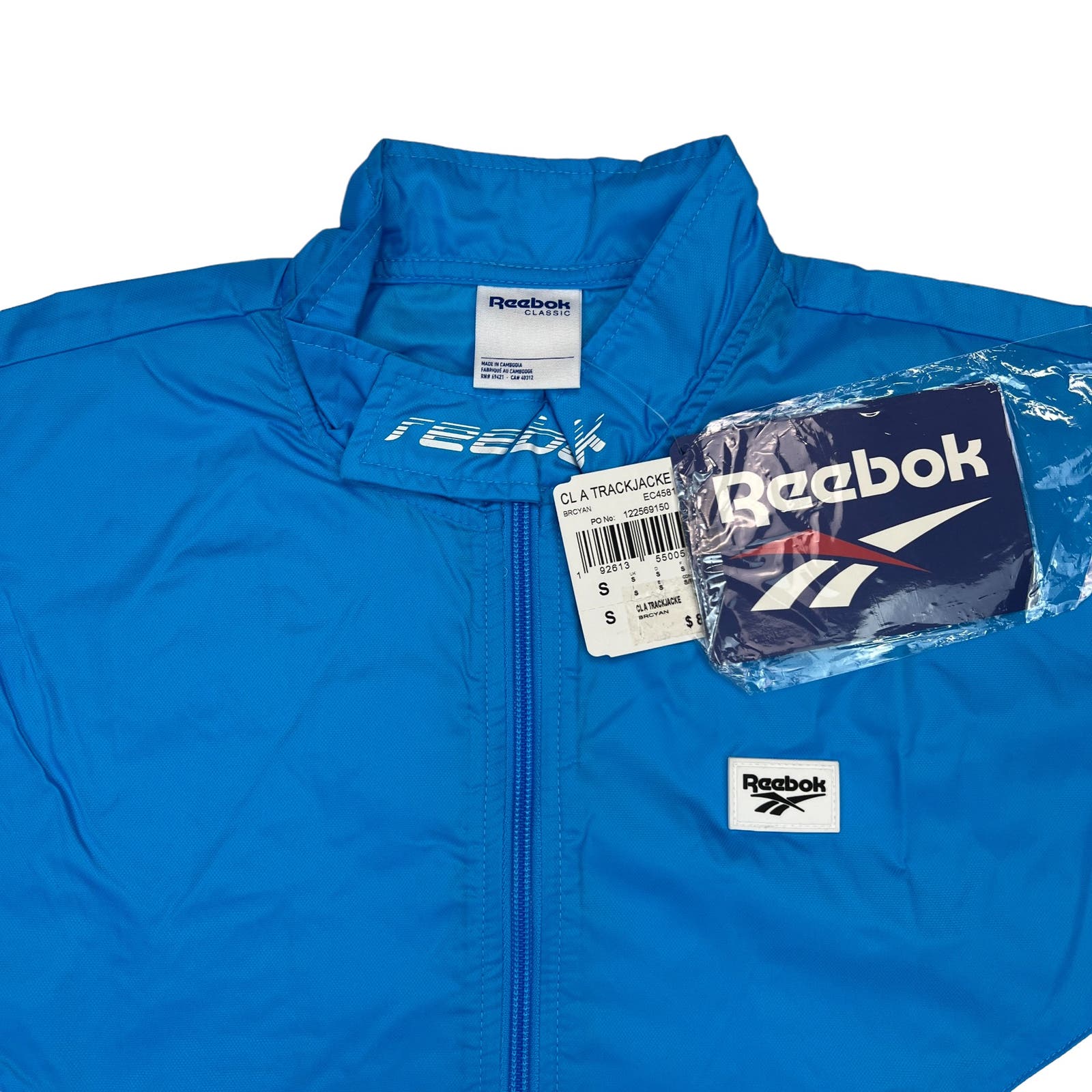 Reebok Classic Men Blue Windbreaker US S Track Jacket Zip Up