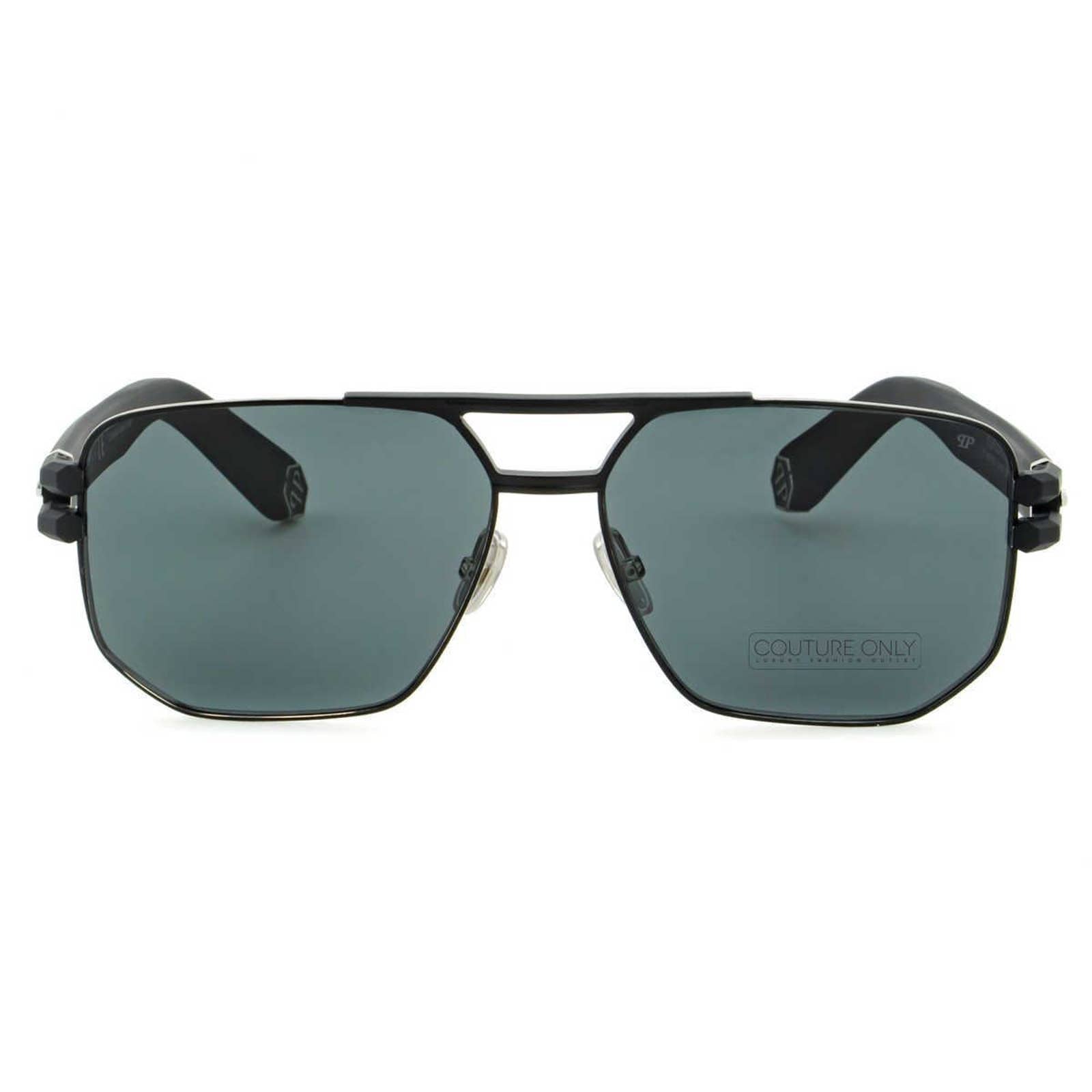 Men Black Titanium Square Sunglasses SPP012M-0523