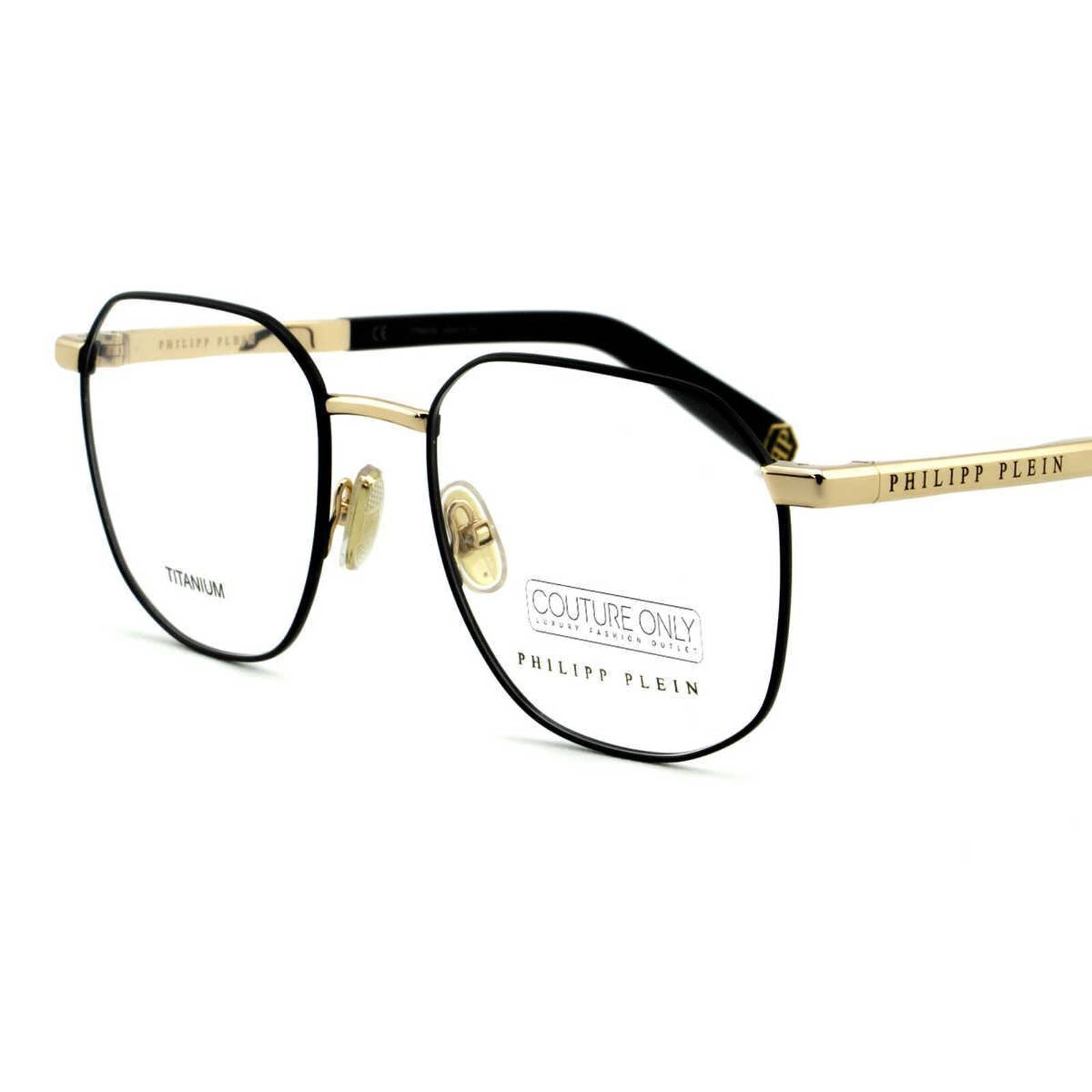Men Optical Square Black Gold Titanium VPP020M-0302