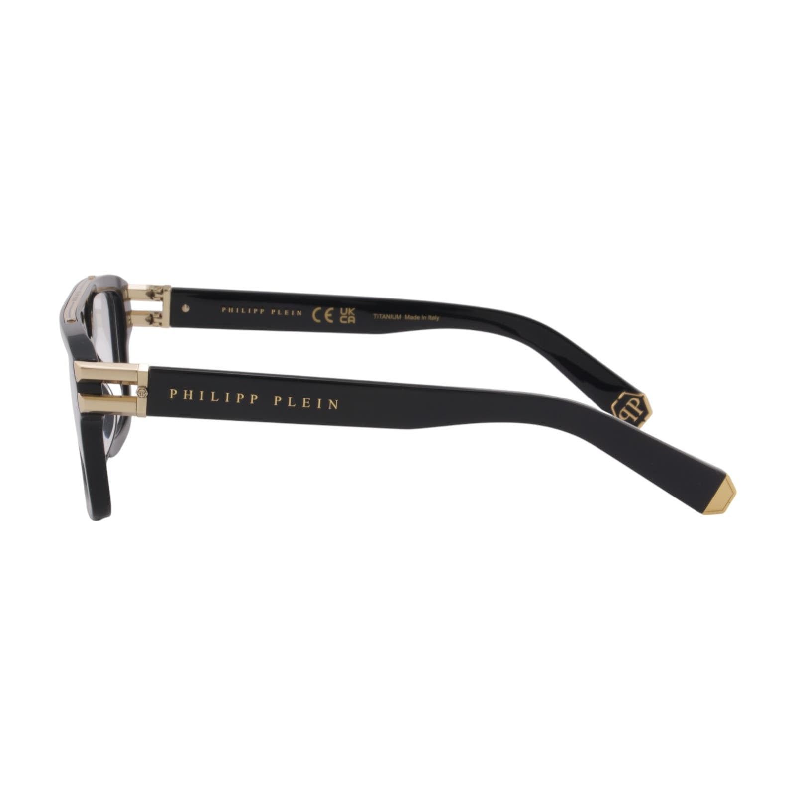 Men Square Glasses VPP021M-0700 Black & Gold Titanium Optical Frame