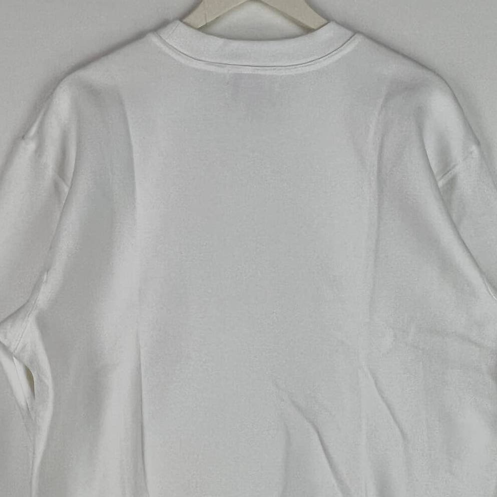 Mki Miyuki Zoku Men White Sweater US XL Basic Crew Sweatshirt