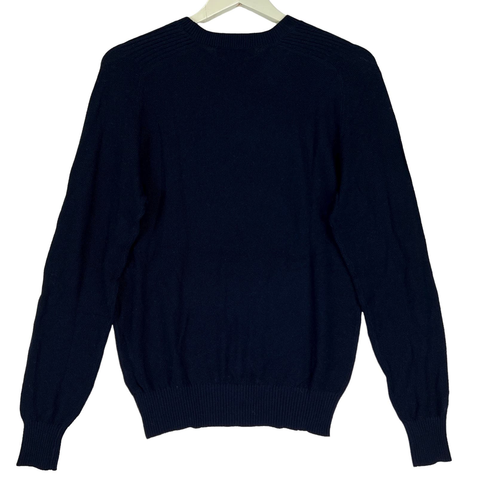 Dylan Gray Men Navy Crewneck US M Wool Sweatshirt Long Sleeves