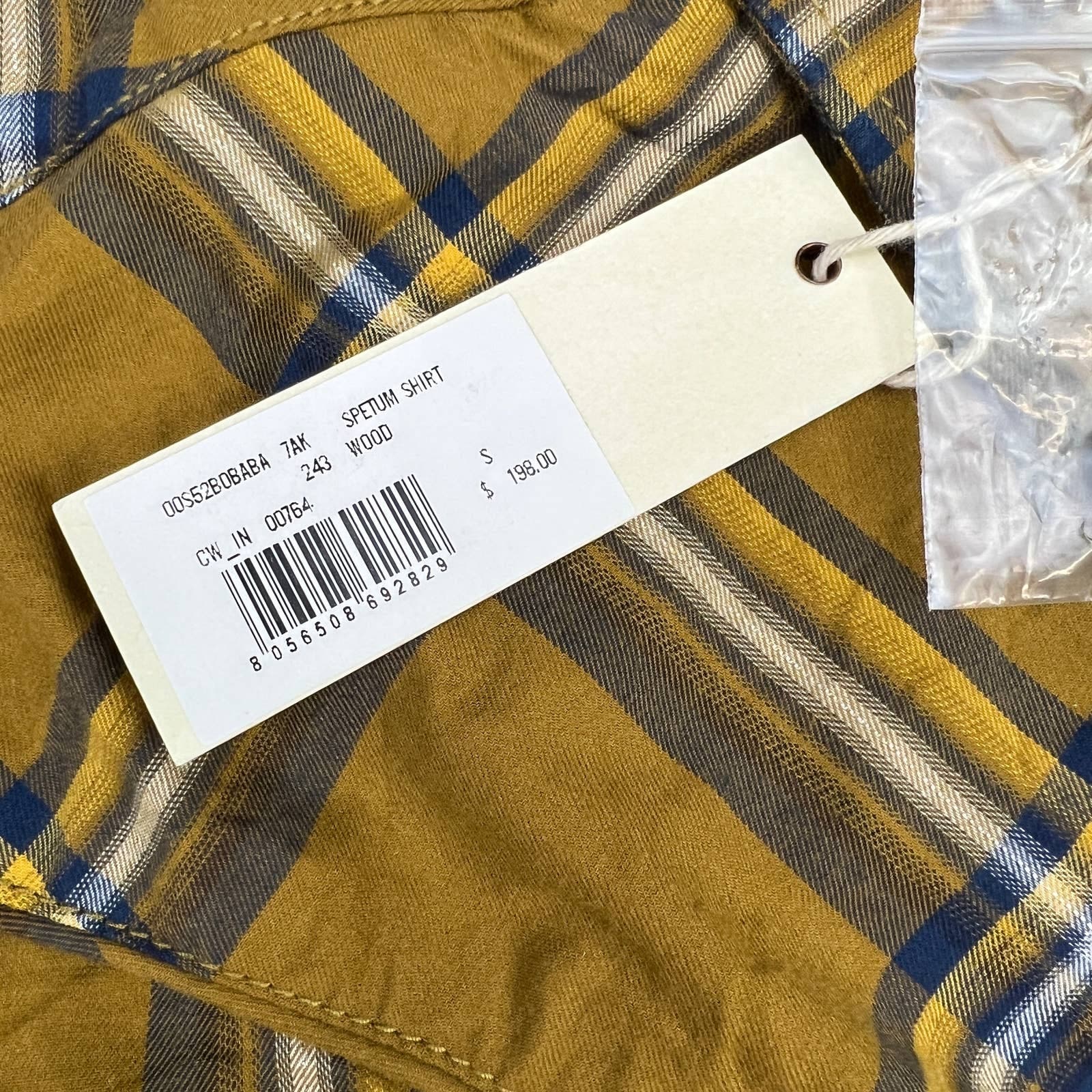 Diesel Men Brown Plaid Long Sleeve US S Button Down US S
