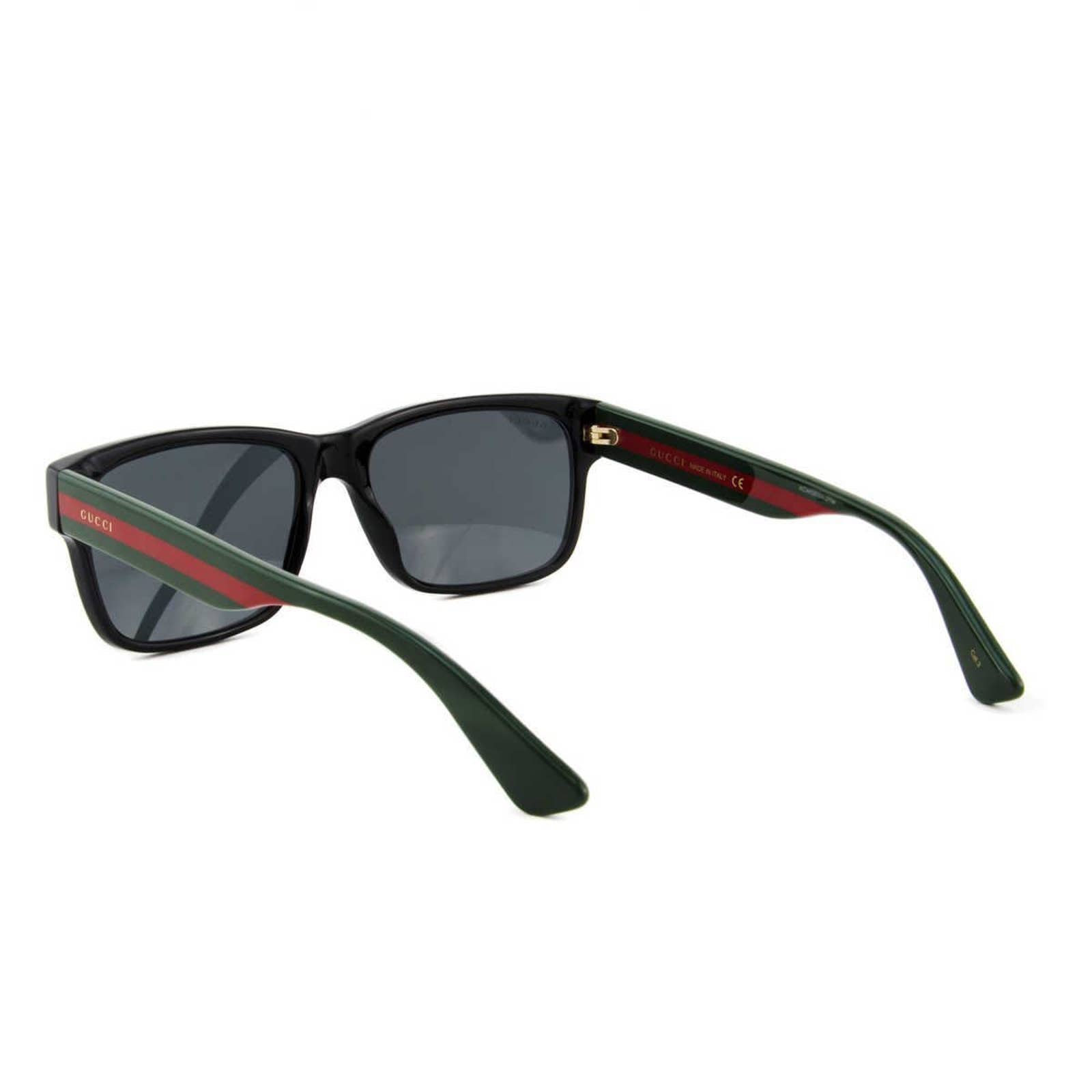 Men Square Black Sunglasses GG0340S-006 Gray Lens