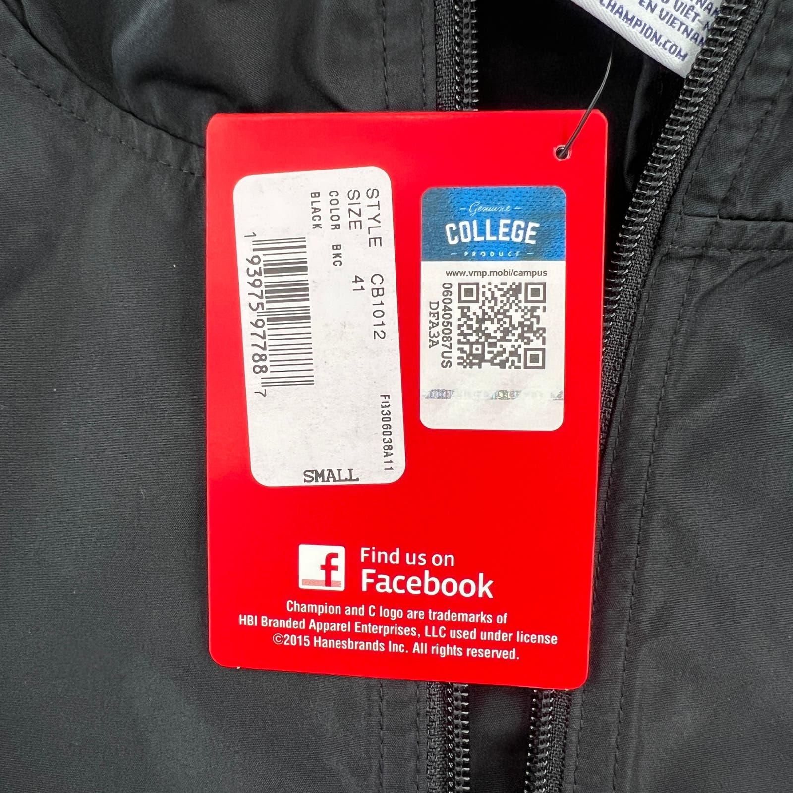 Champion Men Black Hoody US S Anorak Sport Windbreaker