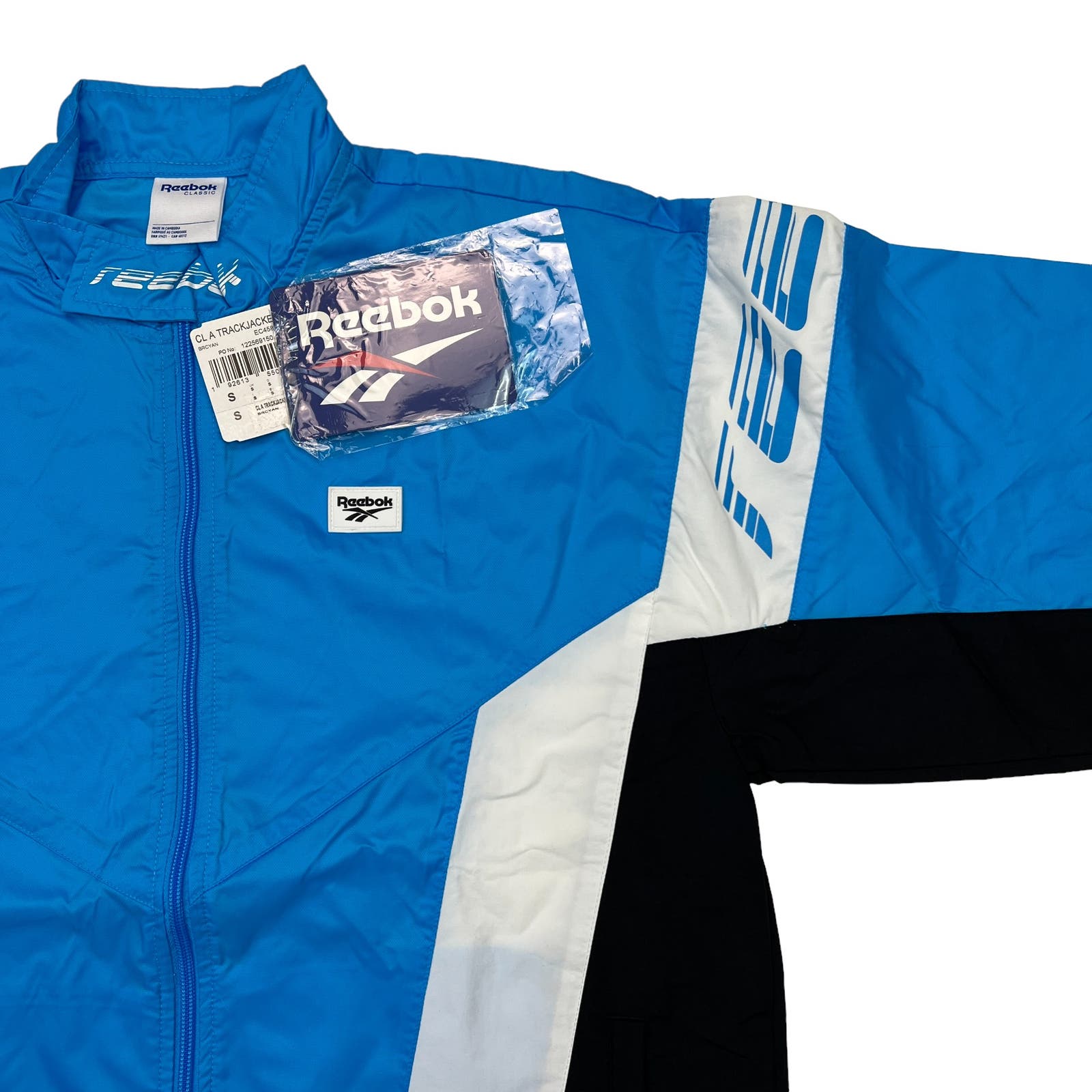 Reebok Classic Men Blue Windbreaker US S Track Jacket Zip Up