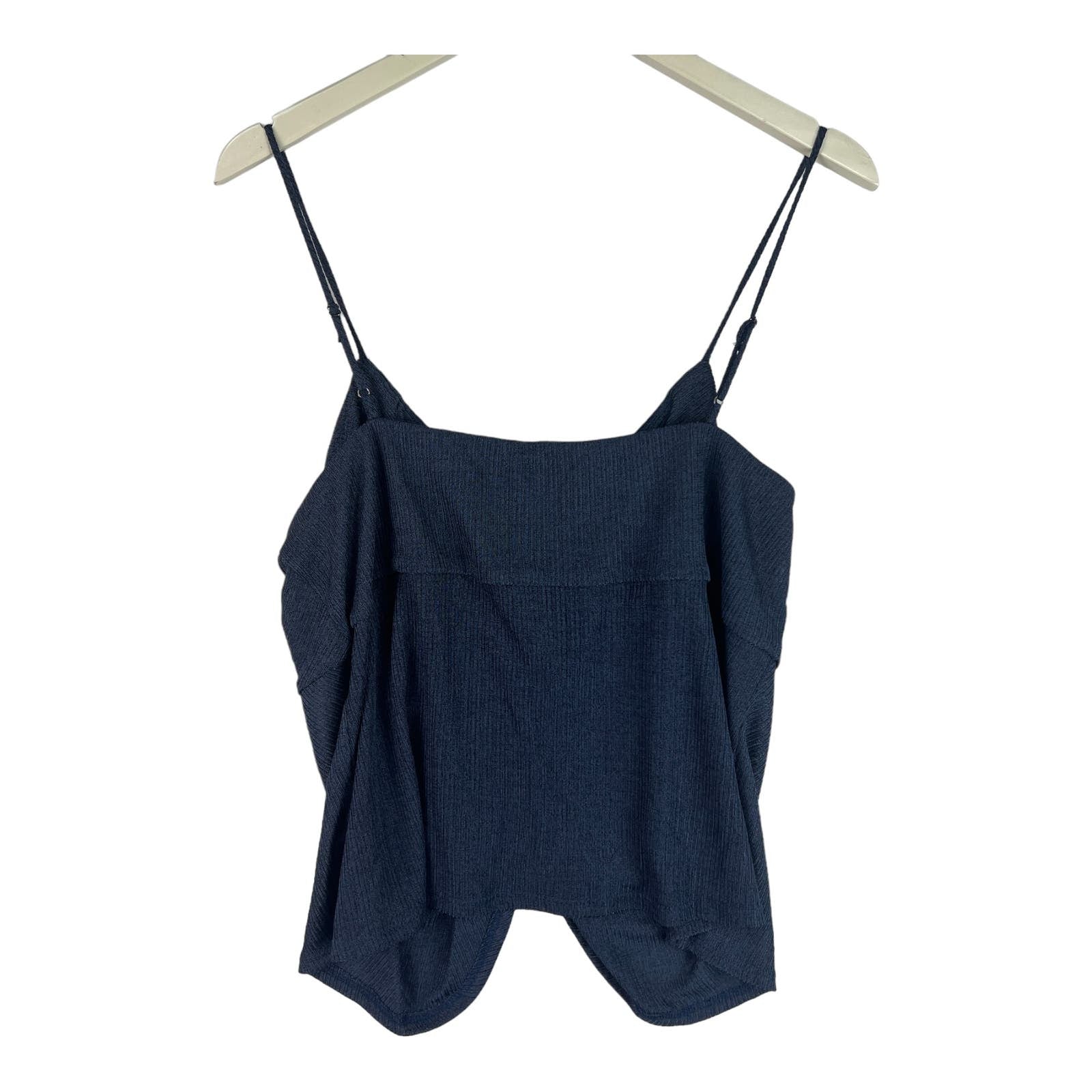 Socialite Women Navy Blue US XL Twist Front Spaghetti Strap Top