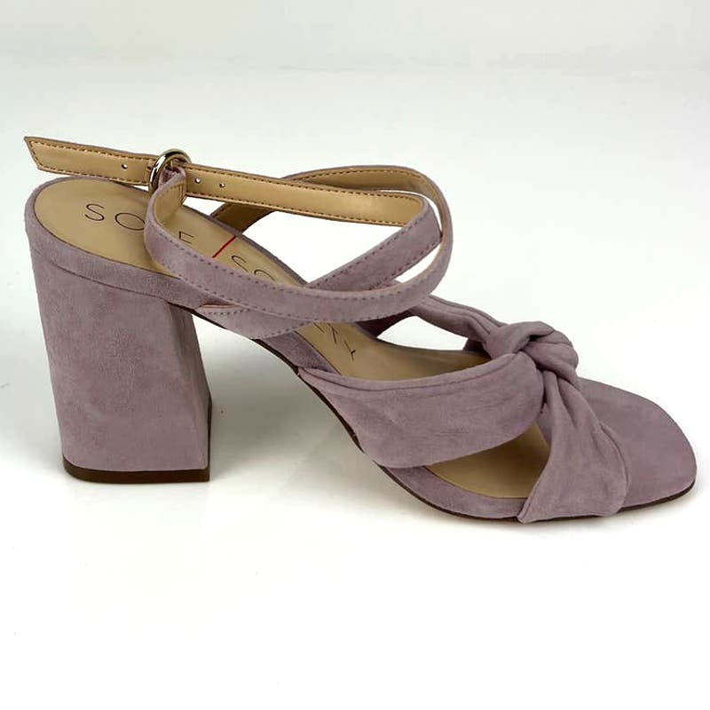Sole Society Women US 5.5 Lavender Suede Ankle Strap Sandals