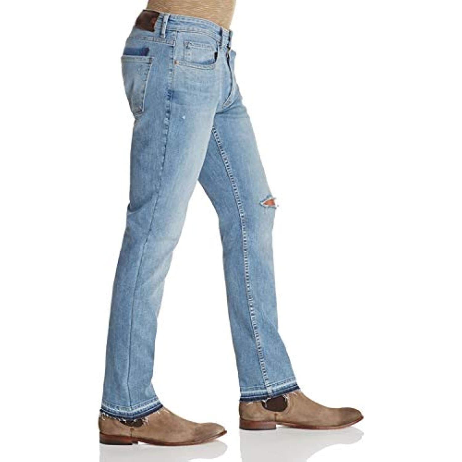 Paige Lennox Men Denim Blue Jeans US 33 Slim Skinny Ripped