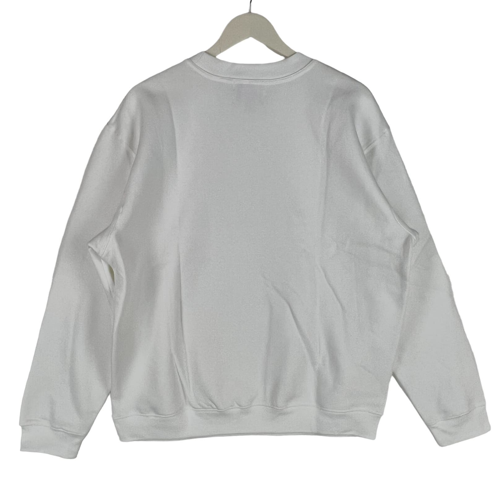 Mki Miyuki Zoku Men White Sweater US XL Basic Crew Sweatshirt