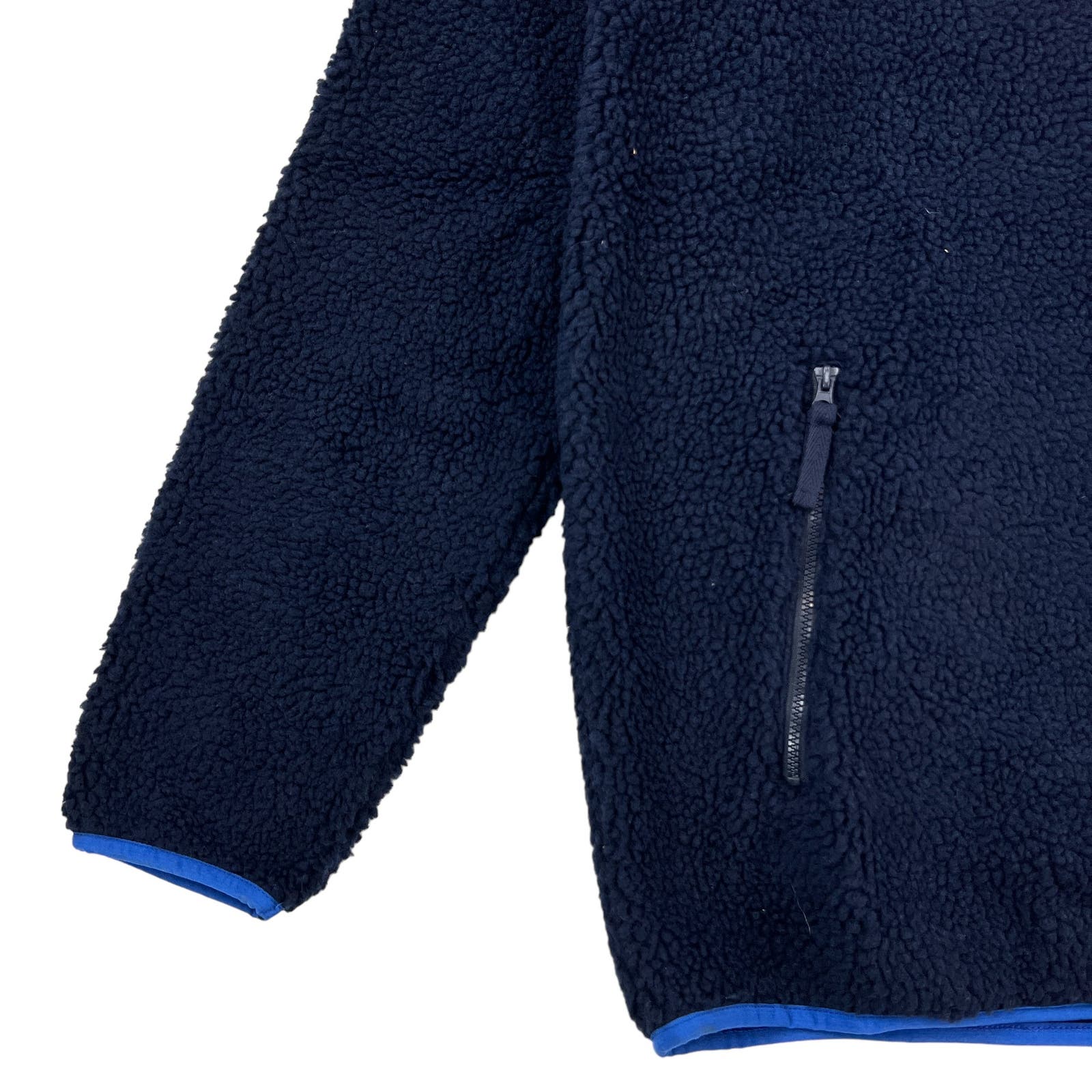 Pacific & Park Men Navy Teddy Full Zip Jacket US XL Colorblocker Pocket