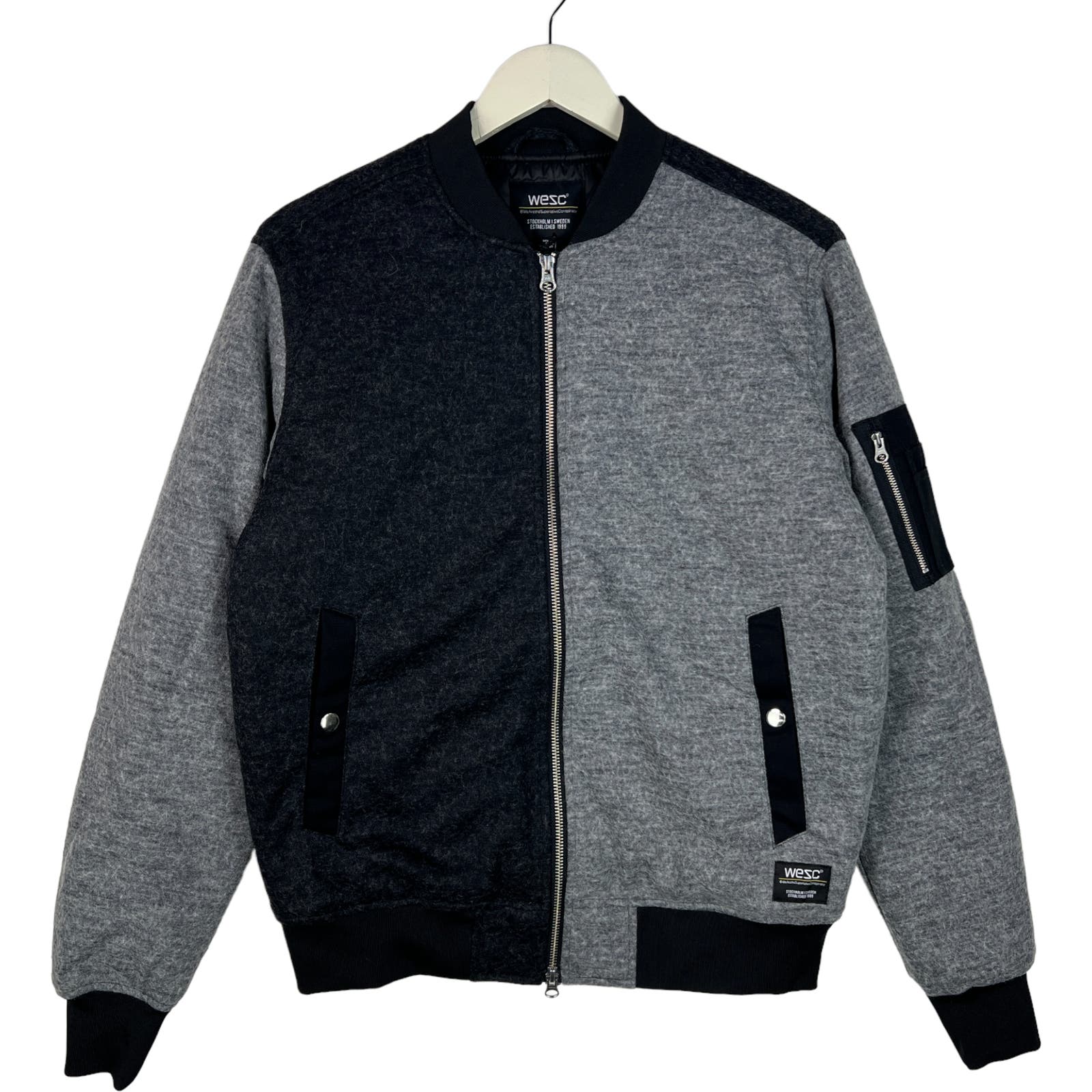 Wesc Mumel Men US S Melange Grey Jacket Flannel Bomber
