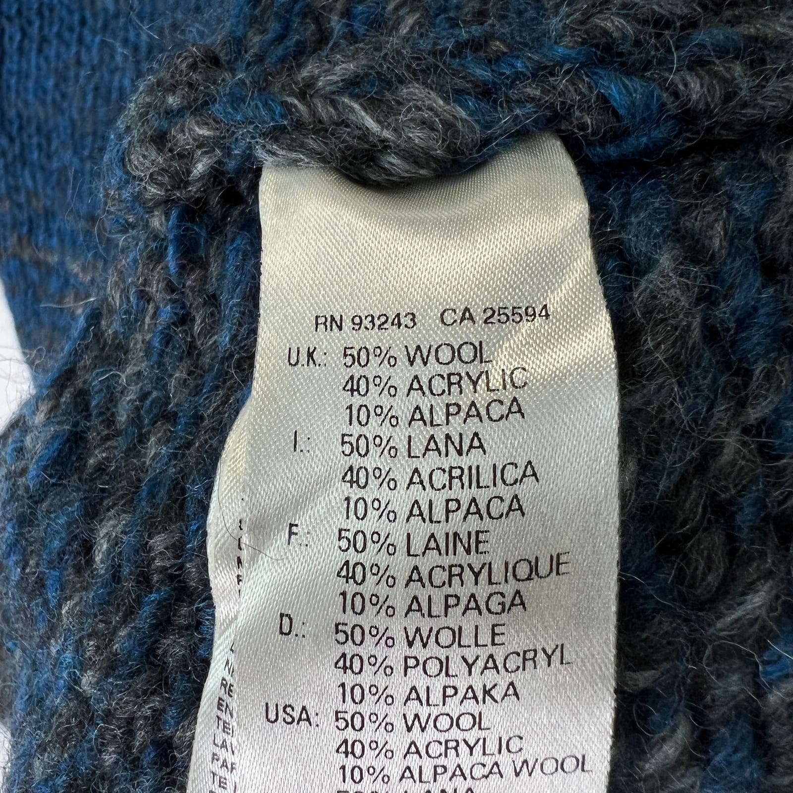 Diesel Wool Men Navy Sweater US S Colamba Crewneck Pullover