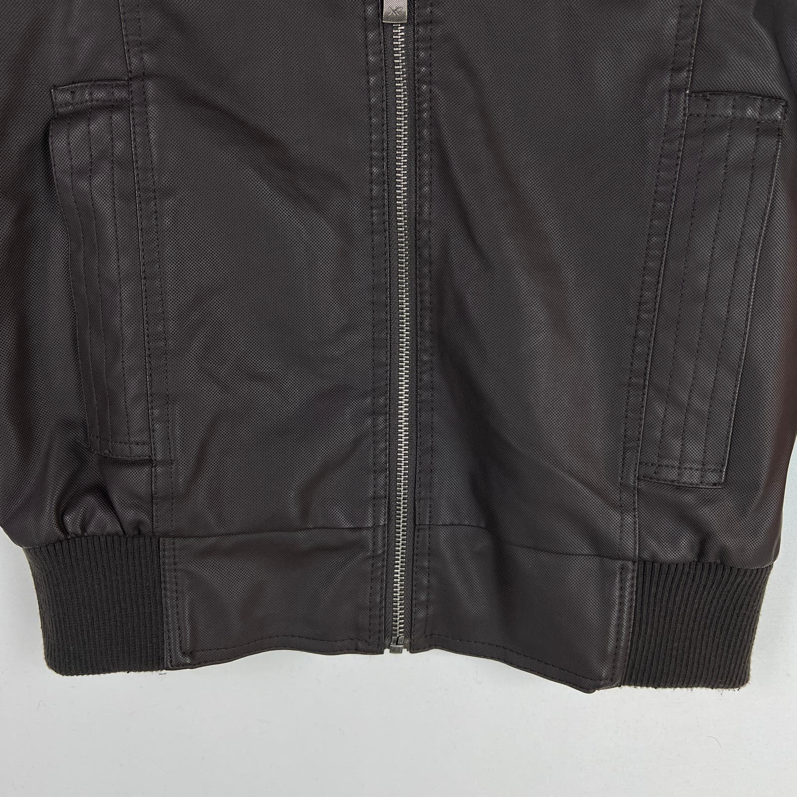 XRAY Jeans Men US S Brown Faux PU Leather Biker Jacket