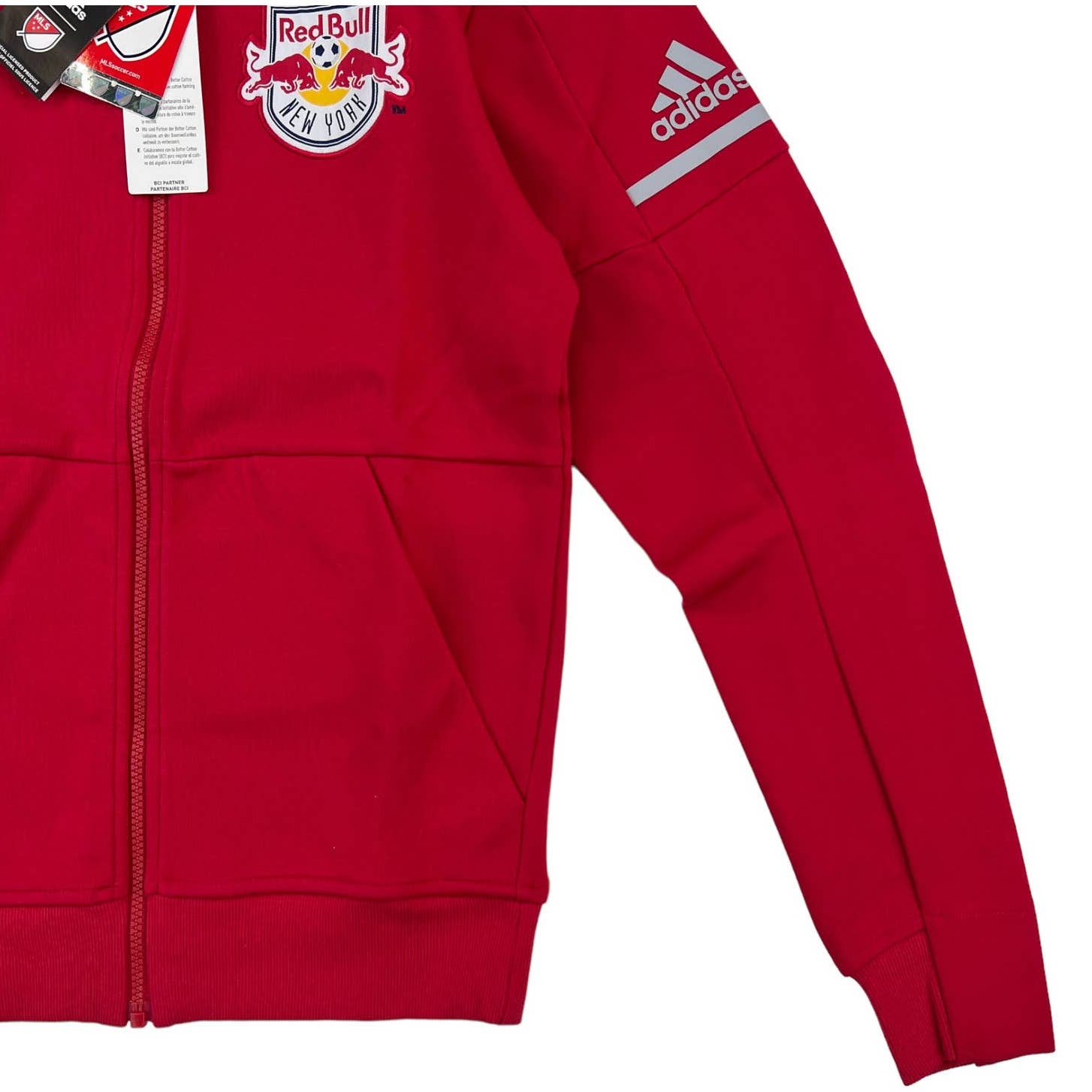 Adidas Red Bull Men Red Jacket US XS Full Zip Long Sleeve Hoodie