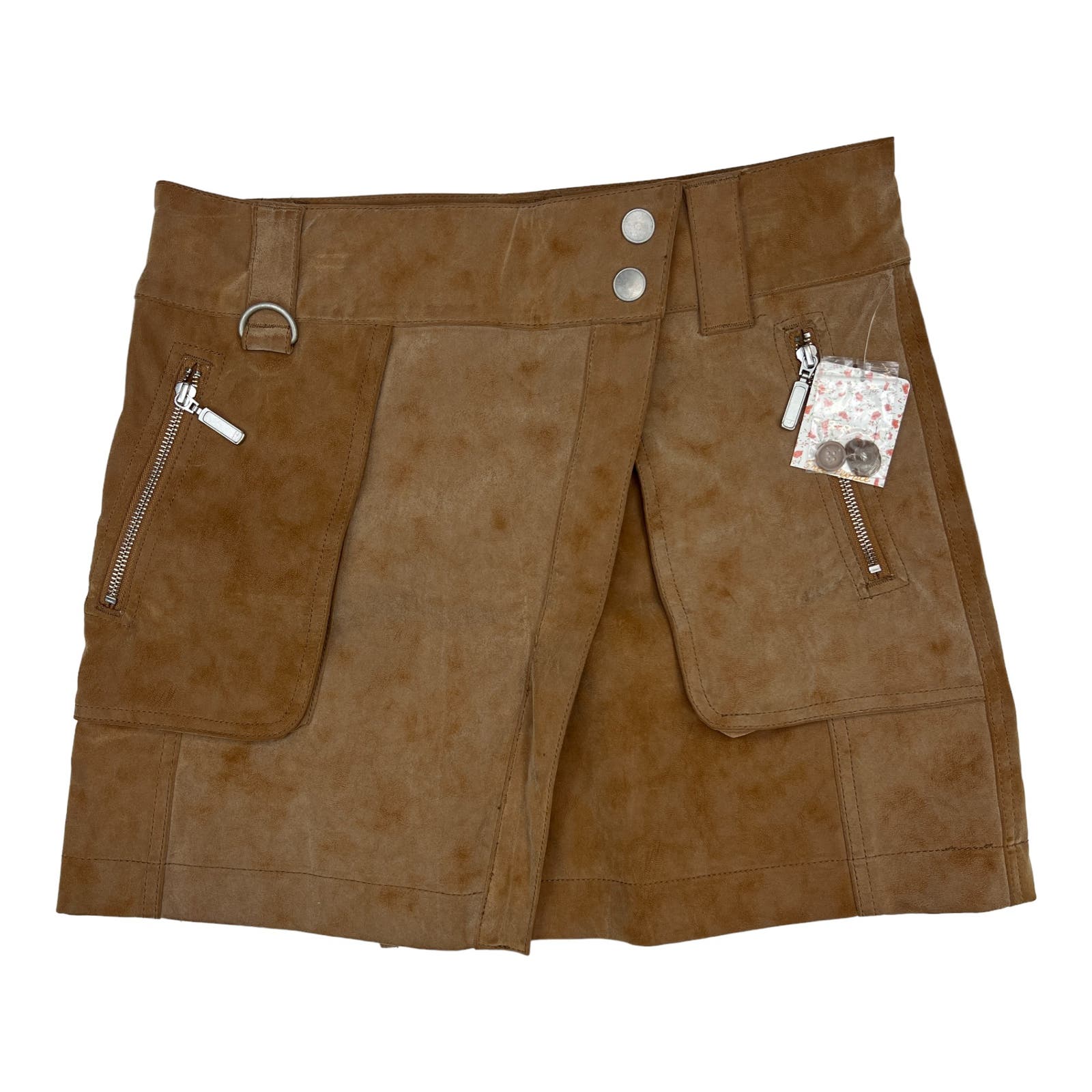 Free People Women Camel Brown Skirt US 6 Faux Wrap