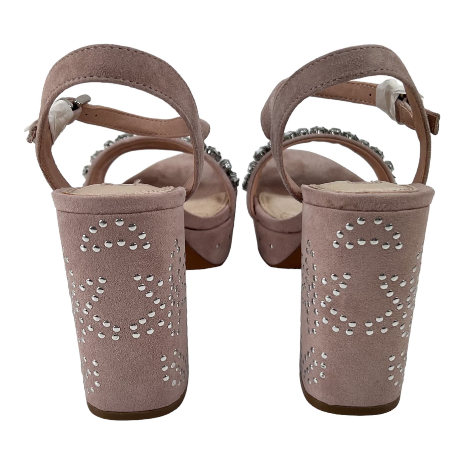 Lovely Women US 6.5 Nude Rhinestone Platform High Heels
