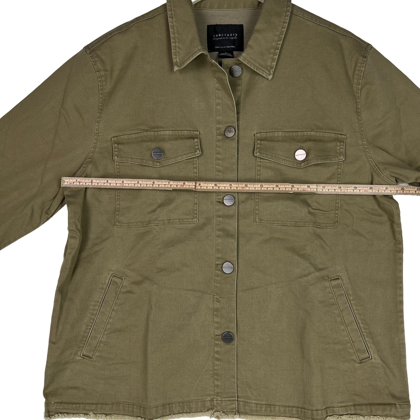 Sanctuary Los Angeles Men US XL Military Green Olive Utility Shirt Jacket