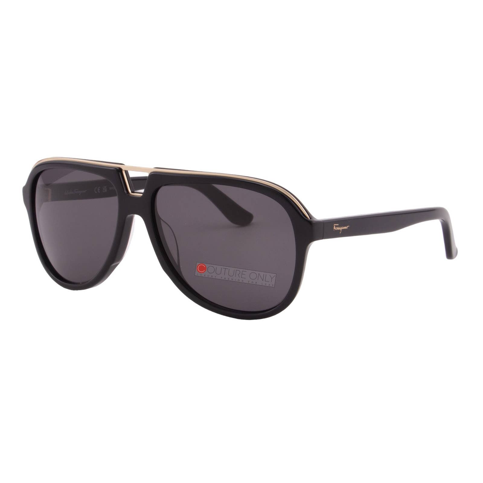 Men Aviator Black Gold Sunglasses