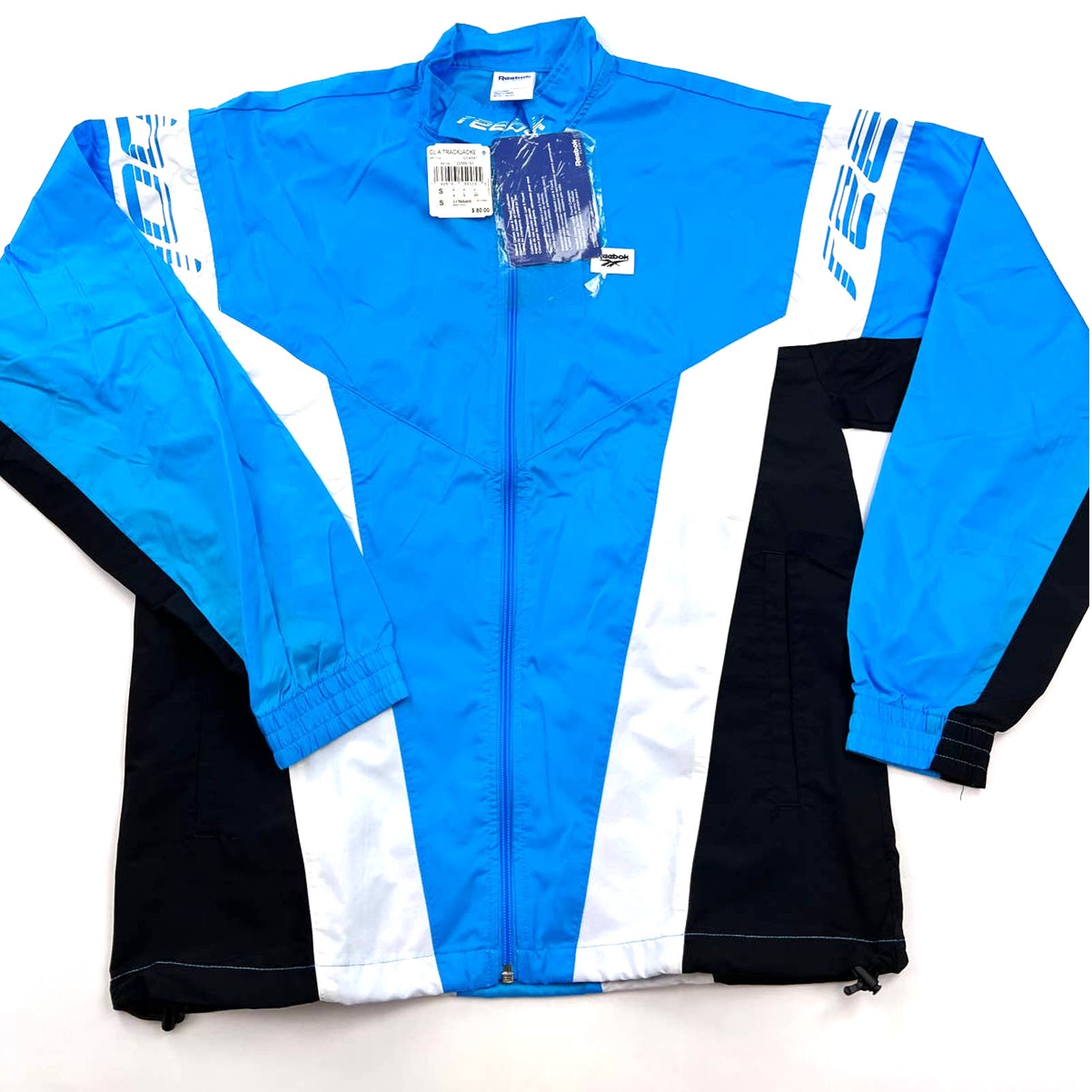 Reebok Classic Men Blue Windbreaker US XL Track Jacket Zip Up