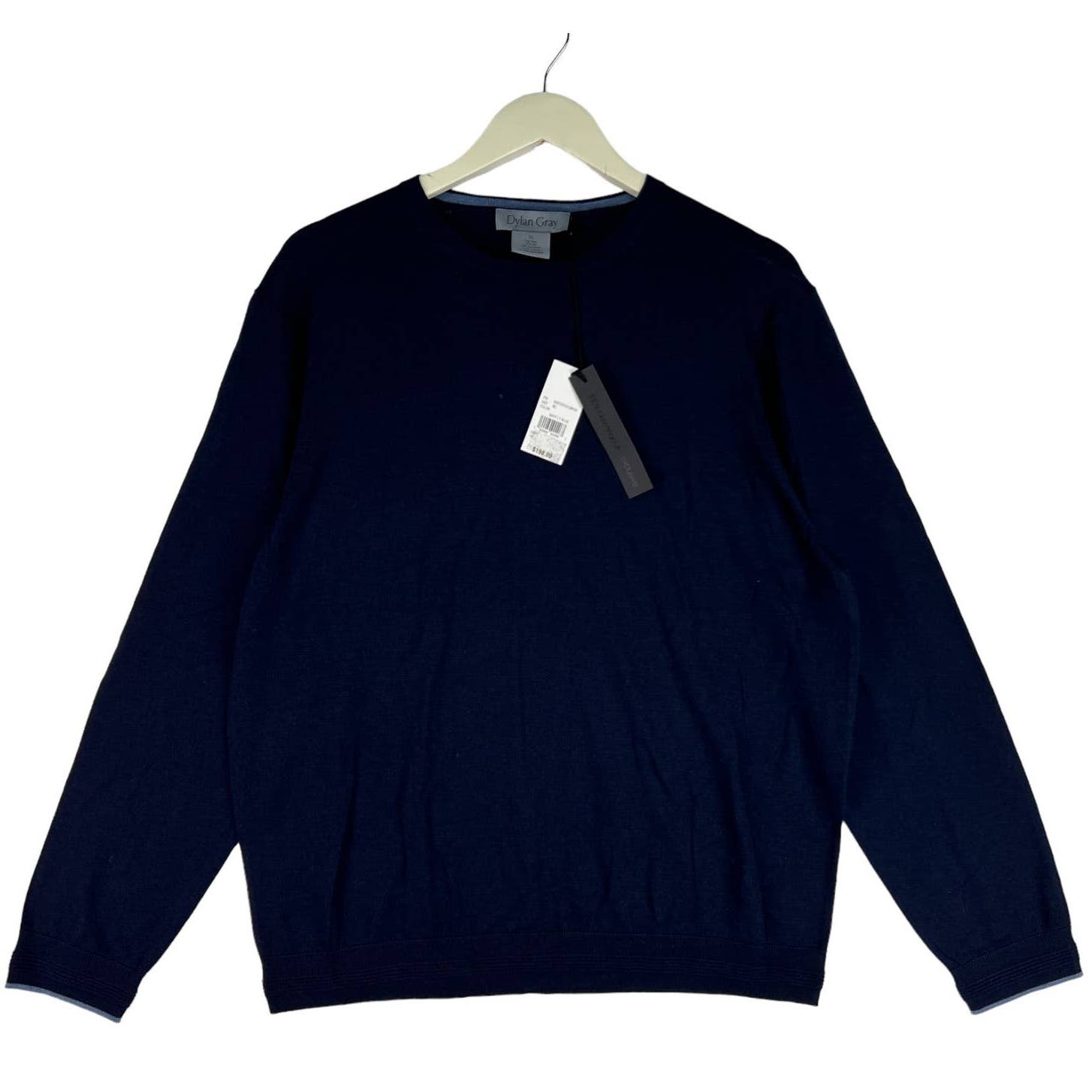 Dylan Gray Men Navy Blue Sweatshirt US XL Crew Neck Long Sleeve