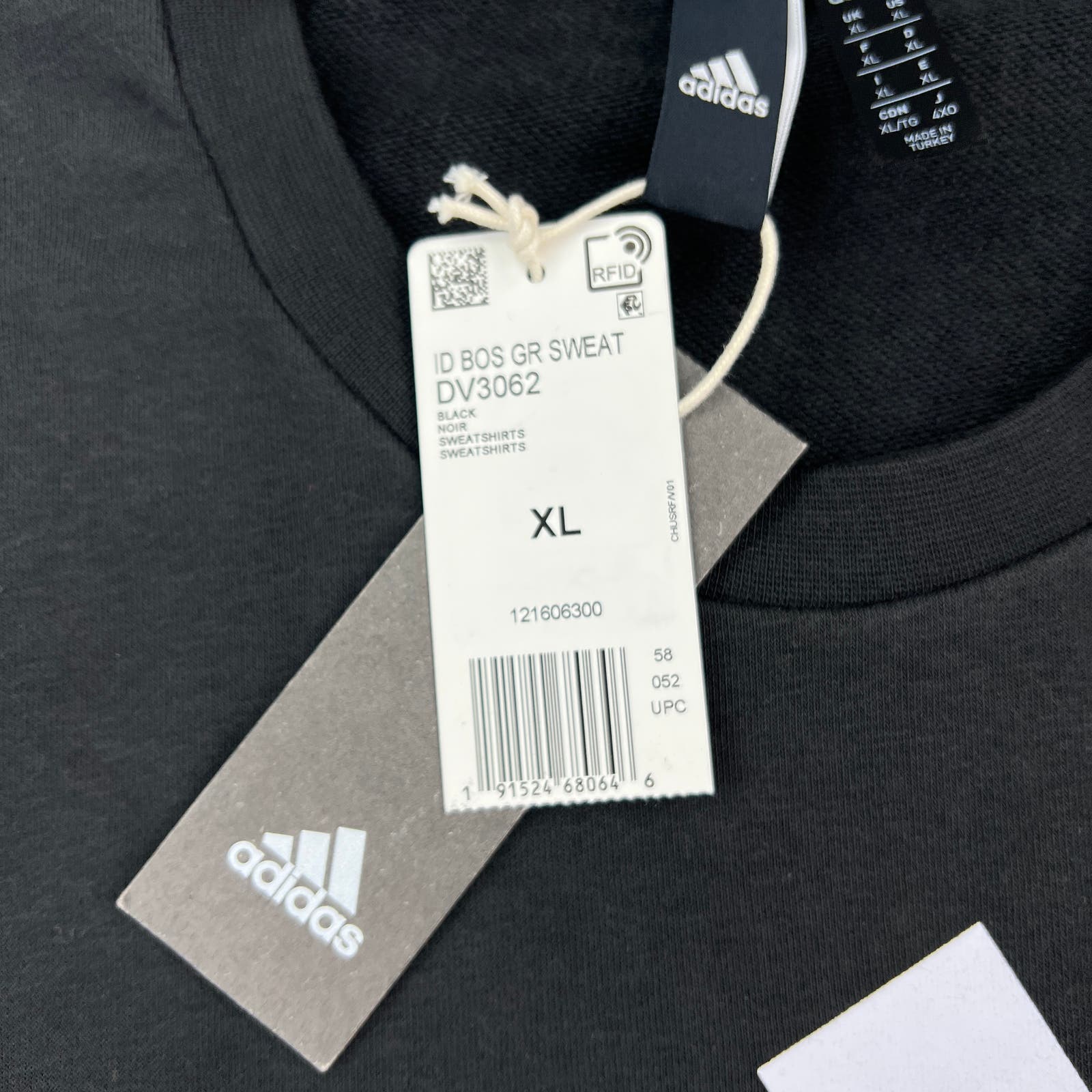 Adidas Men Black Sweatshirt US XL Crew Neck Long Sleeve