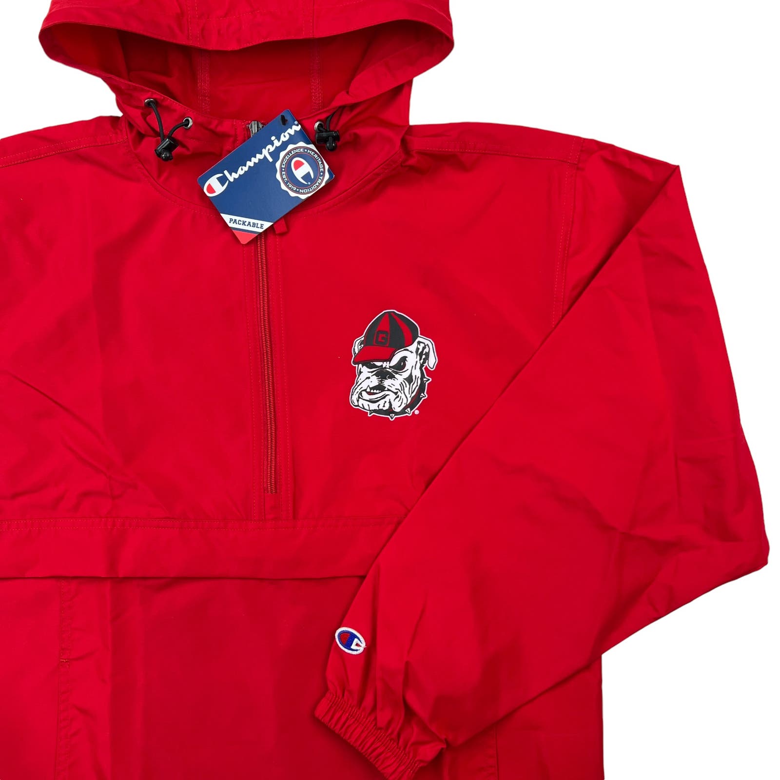 Champion Men Red Jacket US S Windbreaker Anorak Hood