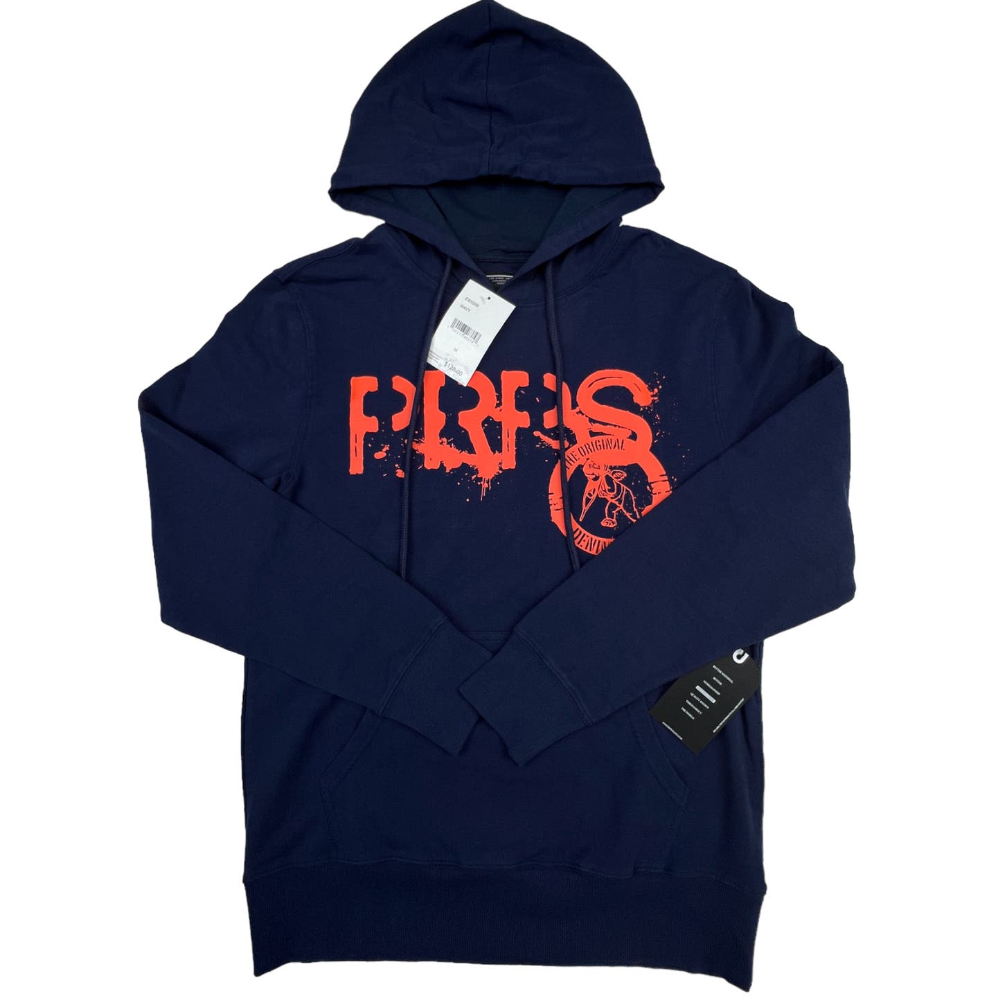 PRPS Men Navy Blue Printed Hoody US M Long Sleeve
