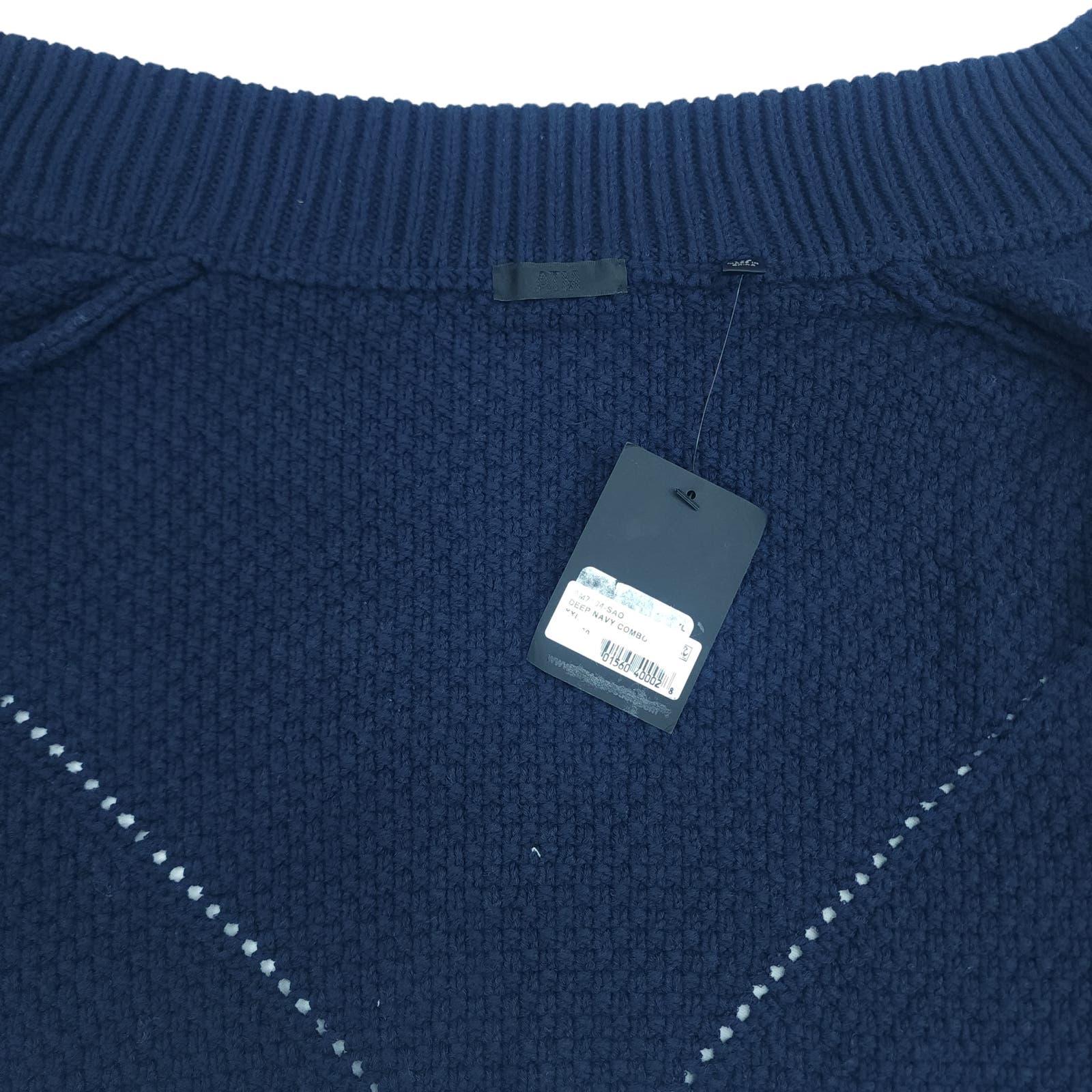 ATM Men Sweater US XXL Navy Blue Mock Neck Zip Up Cardigan Jacket