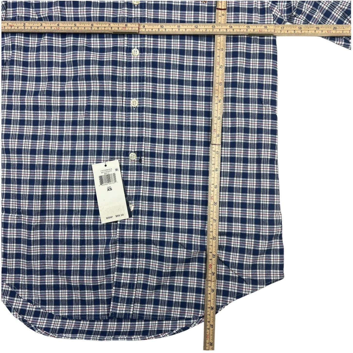 POLO by Ralph Lauren 100% Cotton Men Blue Plaid Shirt US XS Button Down