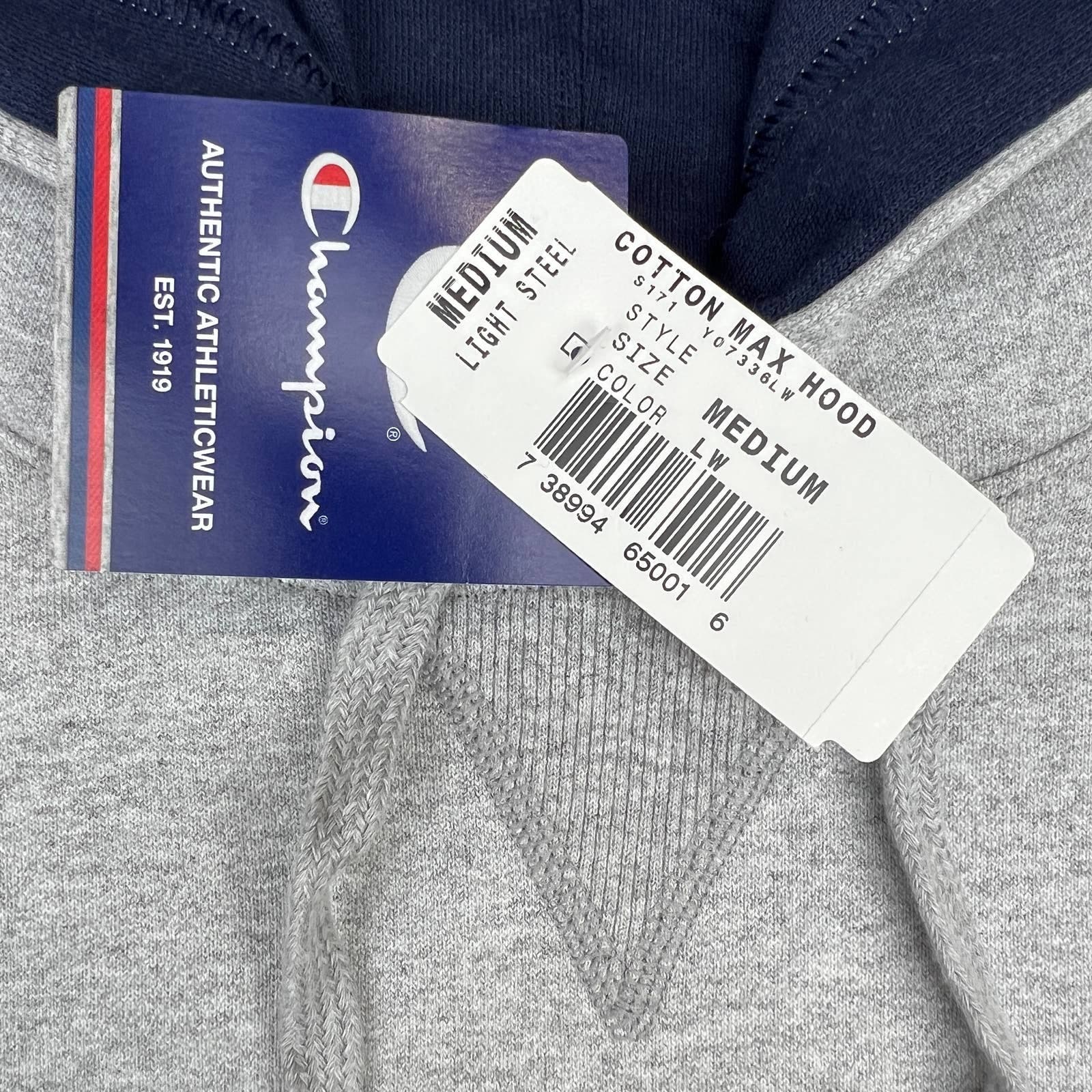 Champion Men Grey Hoodie US M Sport Casual Printed Long Sleeve