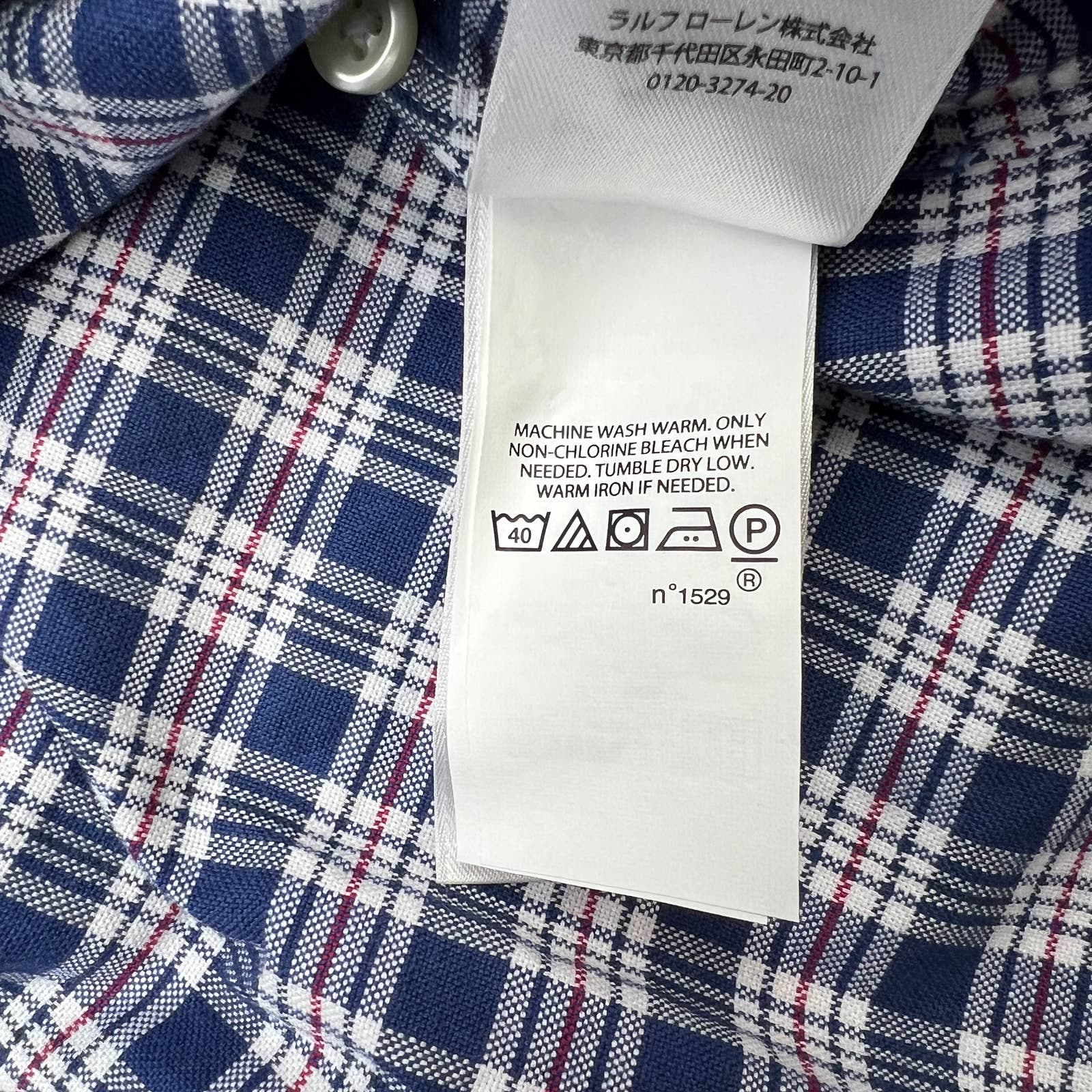 POLO by Ralph Lauren 100% Cotton Men Blue Plaid Shirt US XS Button Down