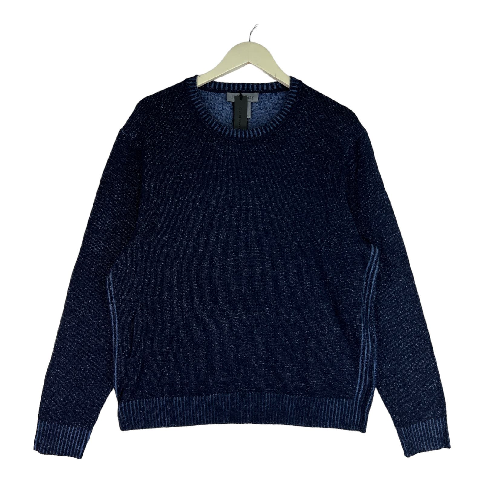 Dylan Gray Men Navy Blue Crew Neck US L Long Sleeve Classic Sweater