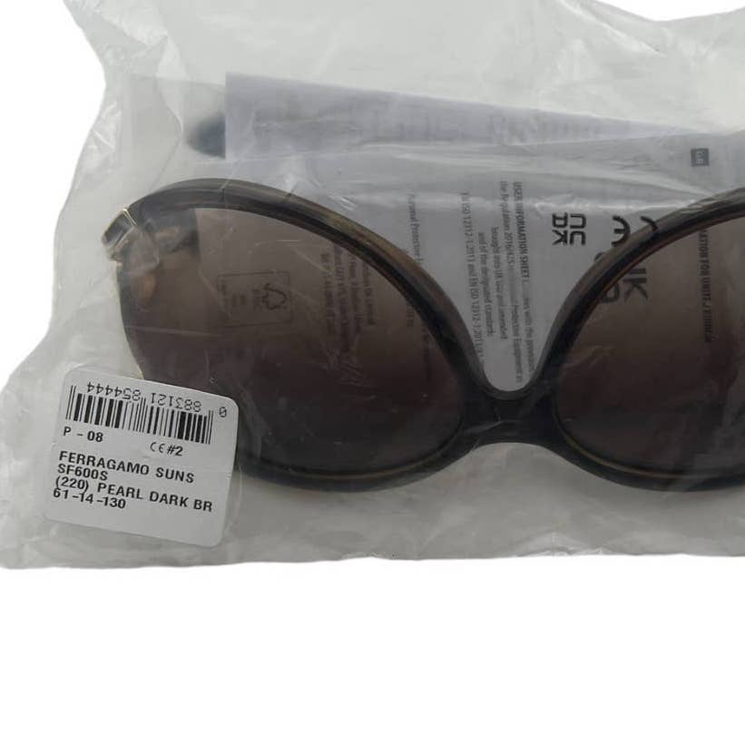 Women Round Oversized Brown Gold Sunglasses SF600S-220